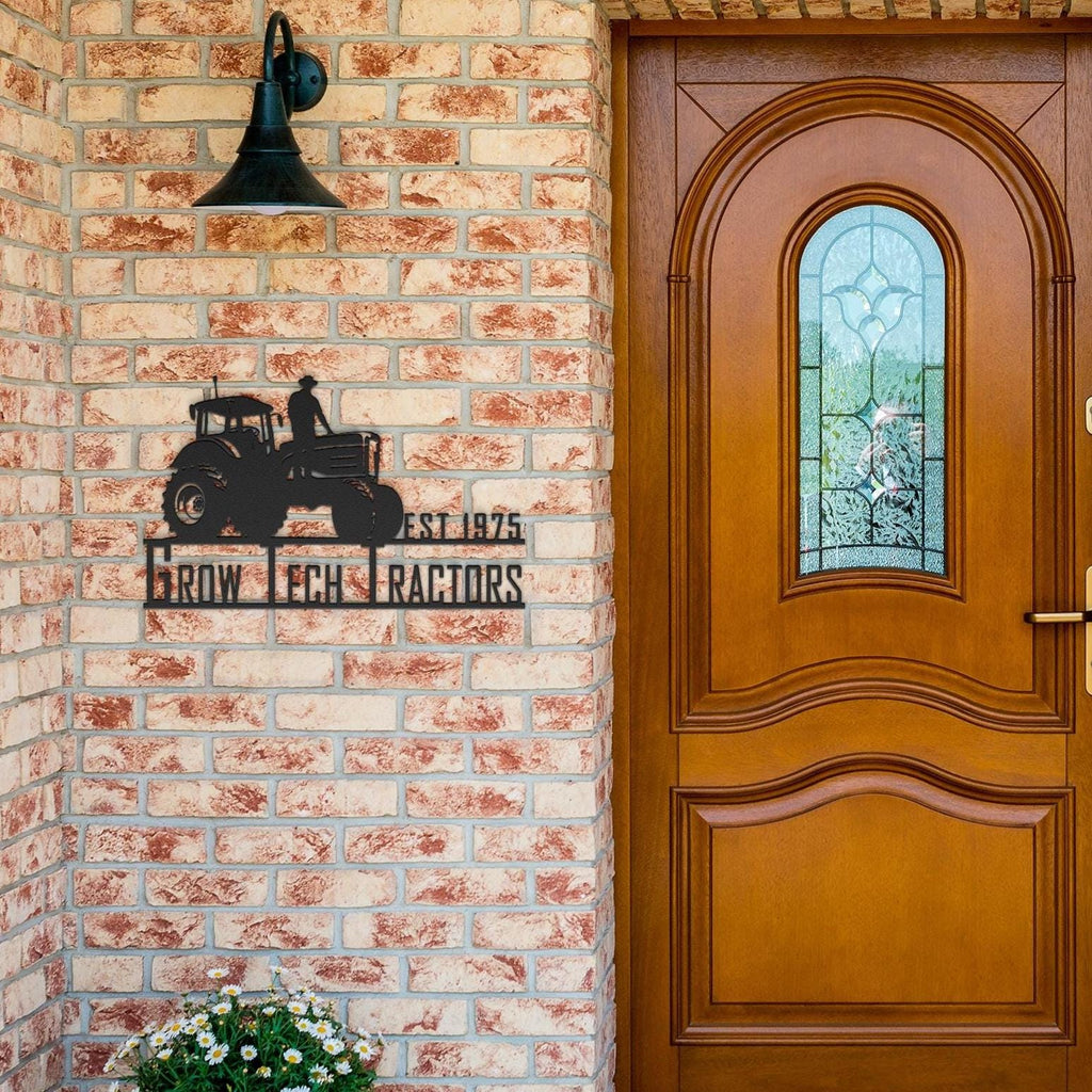 Personalized Metal Farm Sign: Tractor Farmhouse Decor