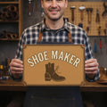 Rustic Shoe Maker Sign, Cobbler Repair Vintage Metal Plaque, Boot Repair Wall Art Gift