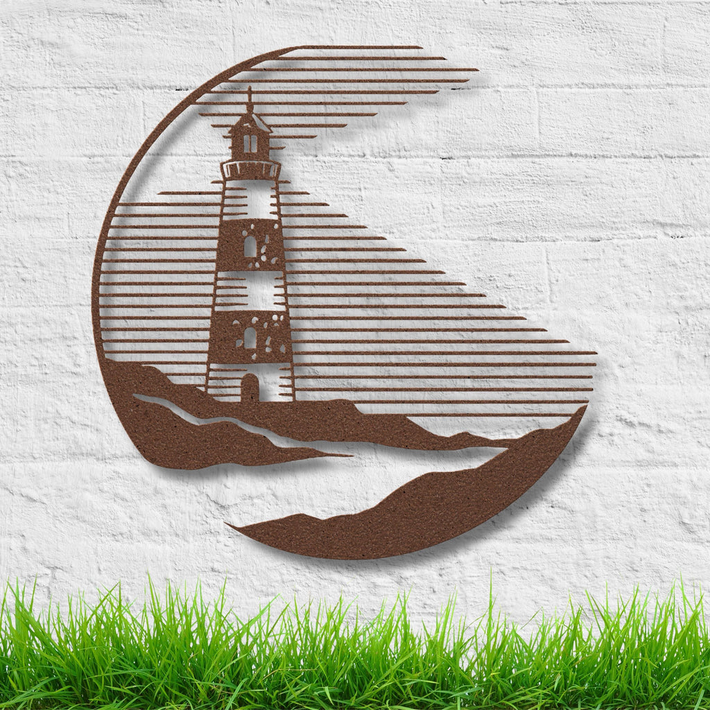 Lighthouse Metal Wall Art, Nautical Ocean Decor, Beach House Sign, Coastal Gift