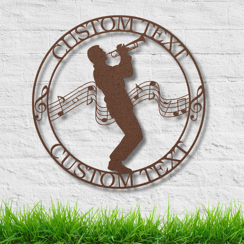 Custom Trumpet Metal Sign | Jazz Music Die Cut Art