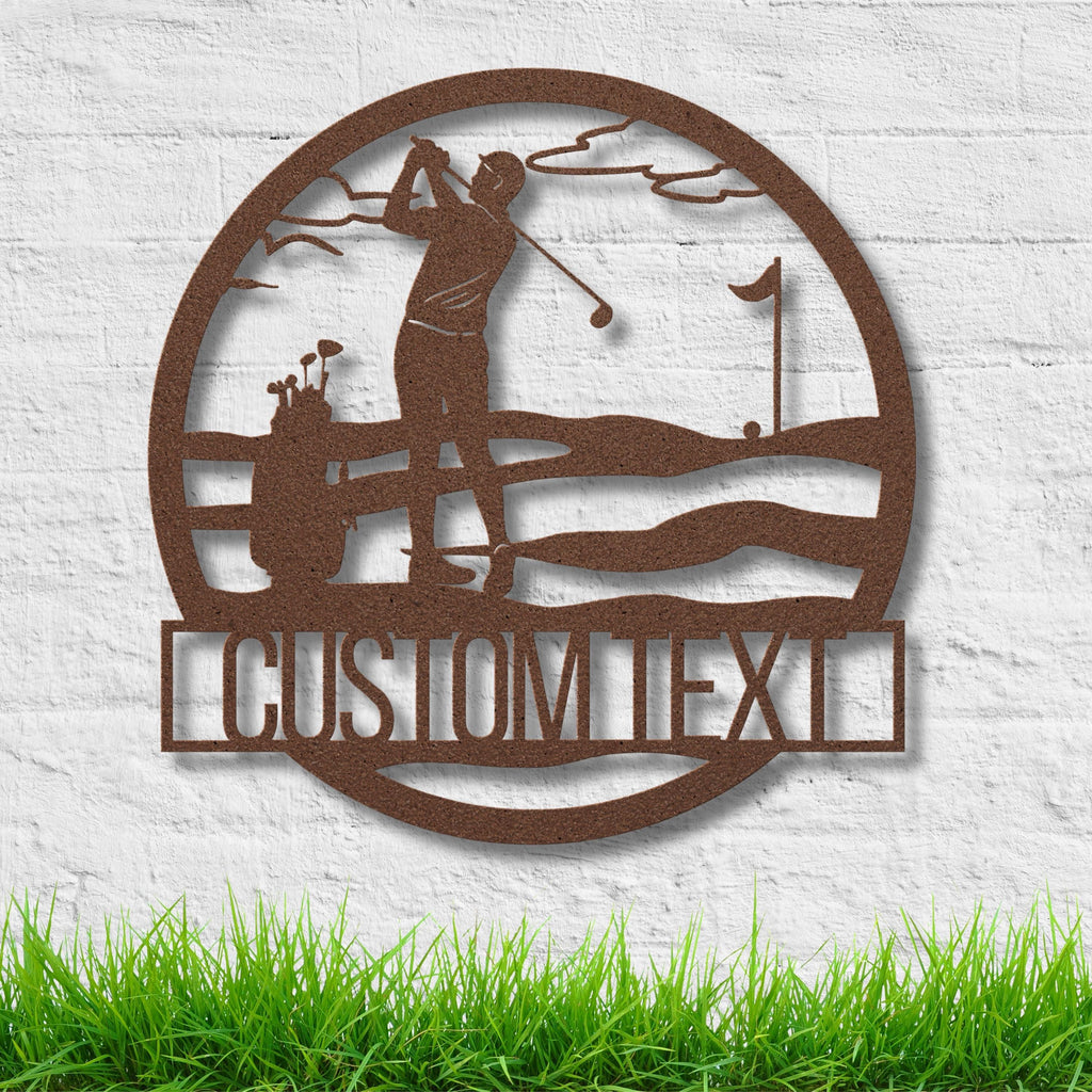 Custom Golfer Metal Sign, Golf Course Wall Decor, Personalized Gift