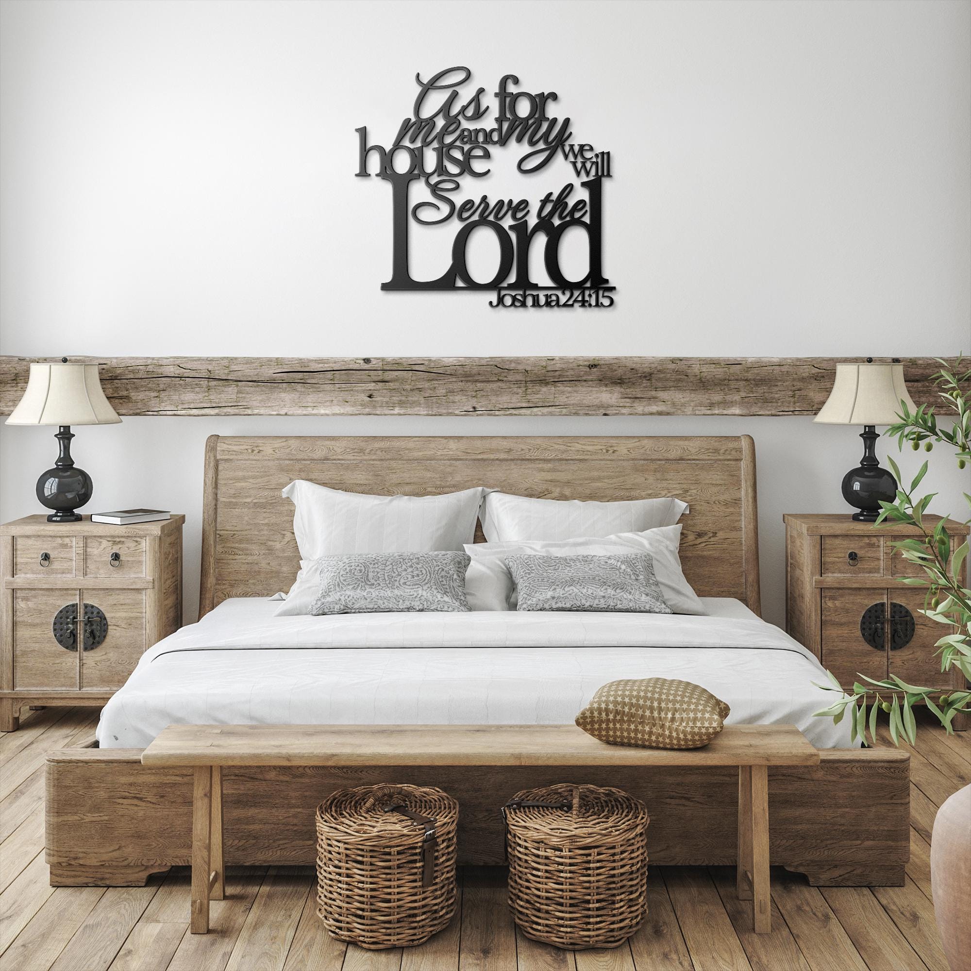 Joshua 24:15 Metal Bible Verse Sign, Christian Home Decor