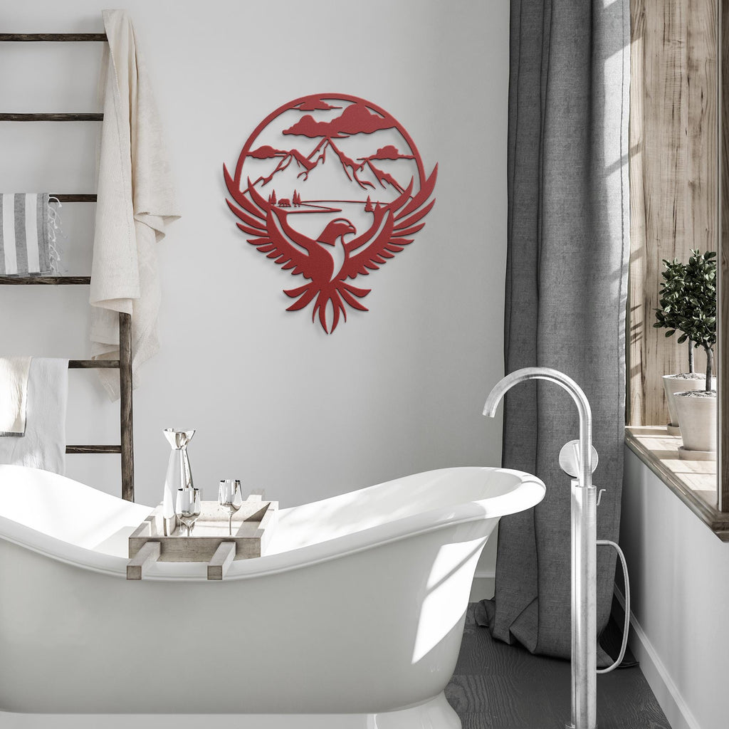 Eagle Mountain Metal Wall Art, Rustic Wildlife Decor