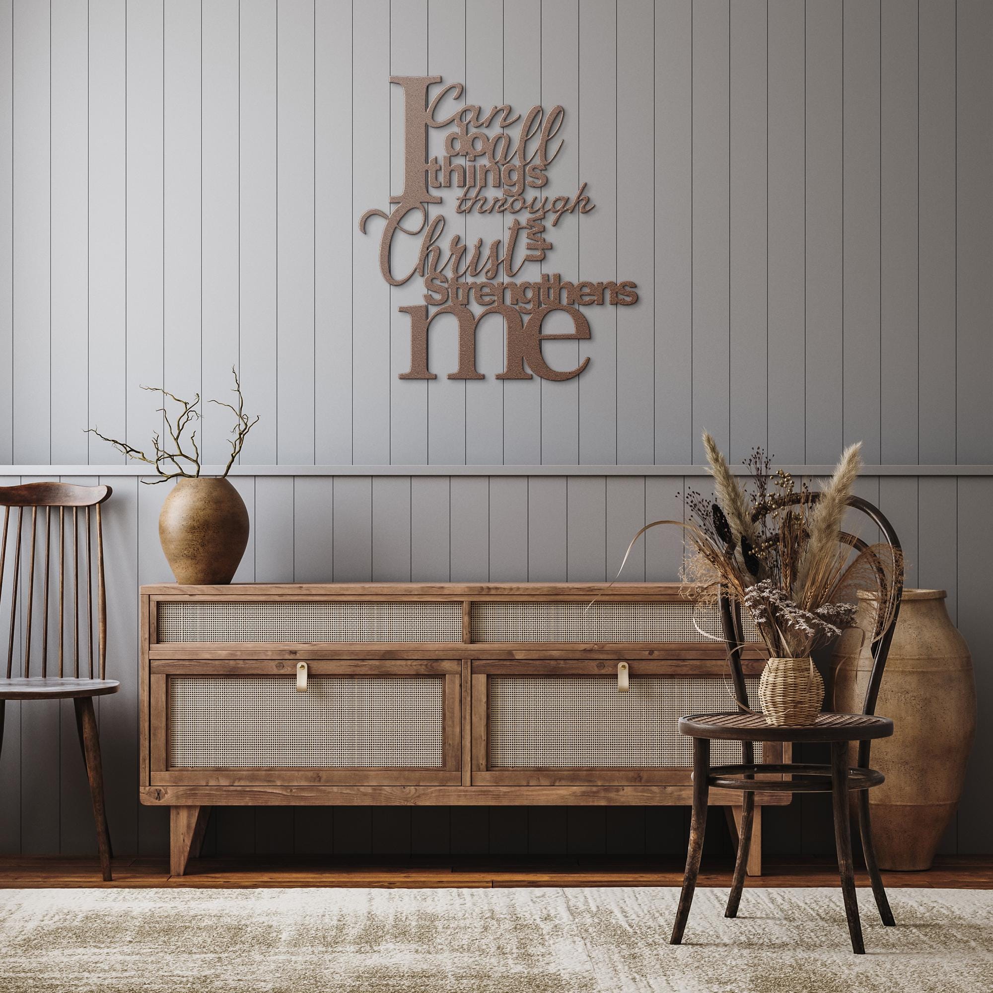 Philippians 4:13 Metal Sign, I Can Do All Things, Christian Wall Art, Scripture Decor