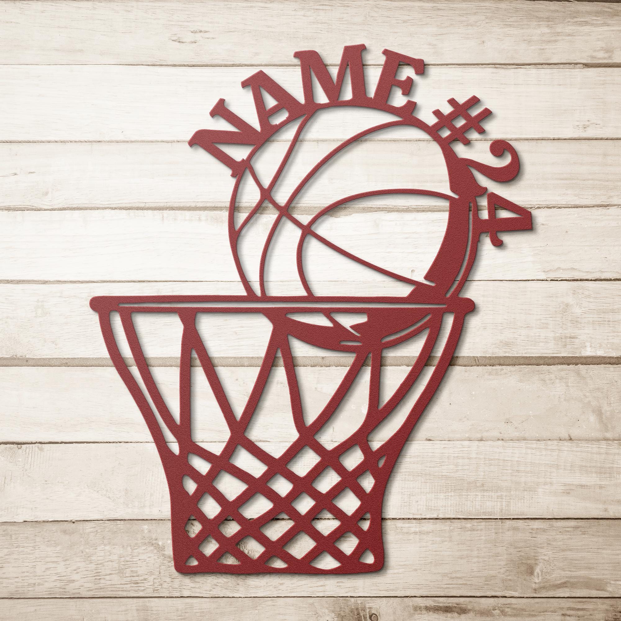 Personalized Basketball Sign - Custom Metal Sports Team Gift with Name & Number