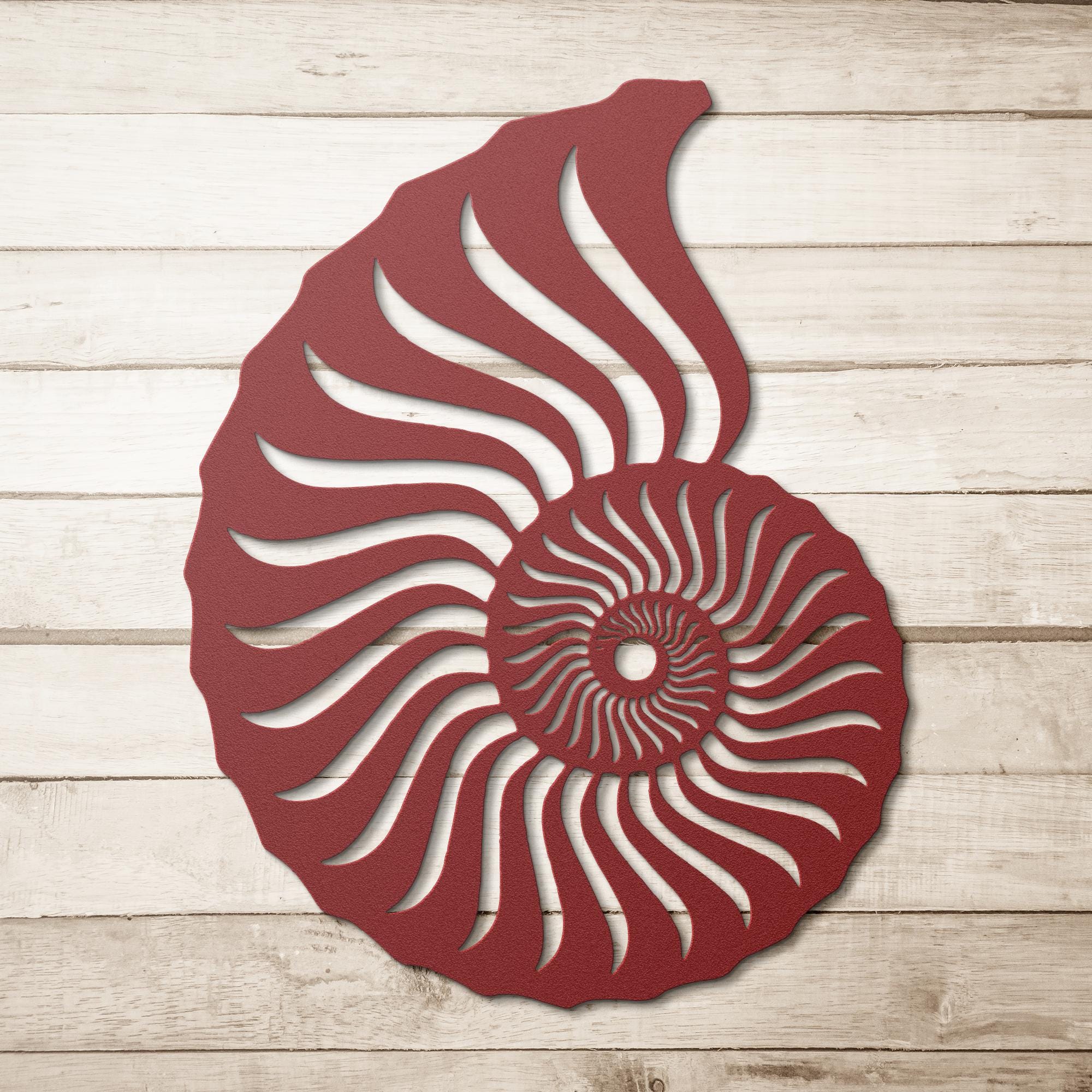Nautilus Shell Metal Wall Art | Golden Ratio Decor