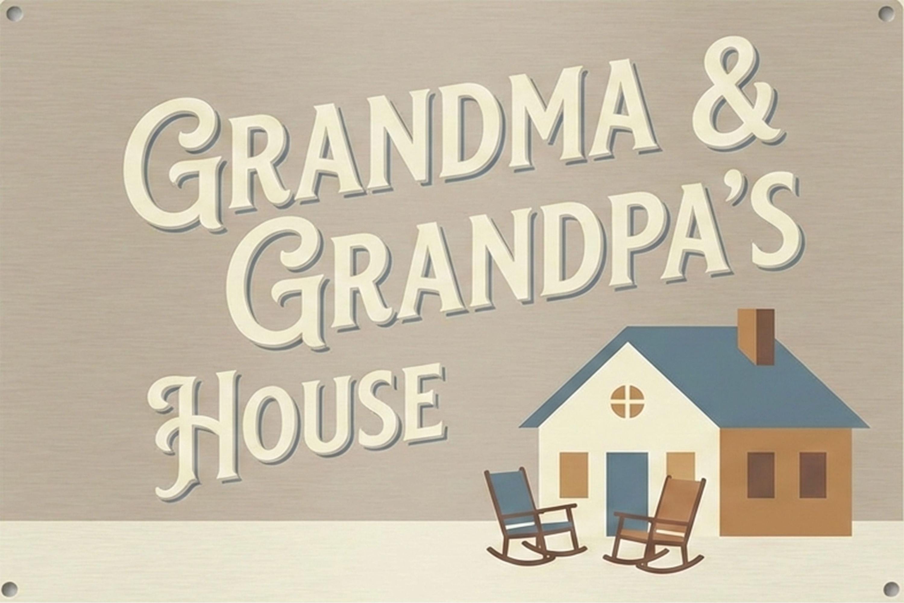Grandma and Grandpas House Metal Sign, Grandparents Gift, Farmhouse Porch Decor, Family Sign