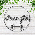 Strength Dumbbell Sign - Metal Wall Art | Gym Motivation & Fitness Decor