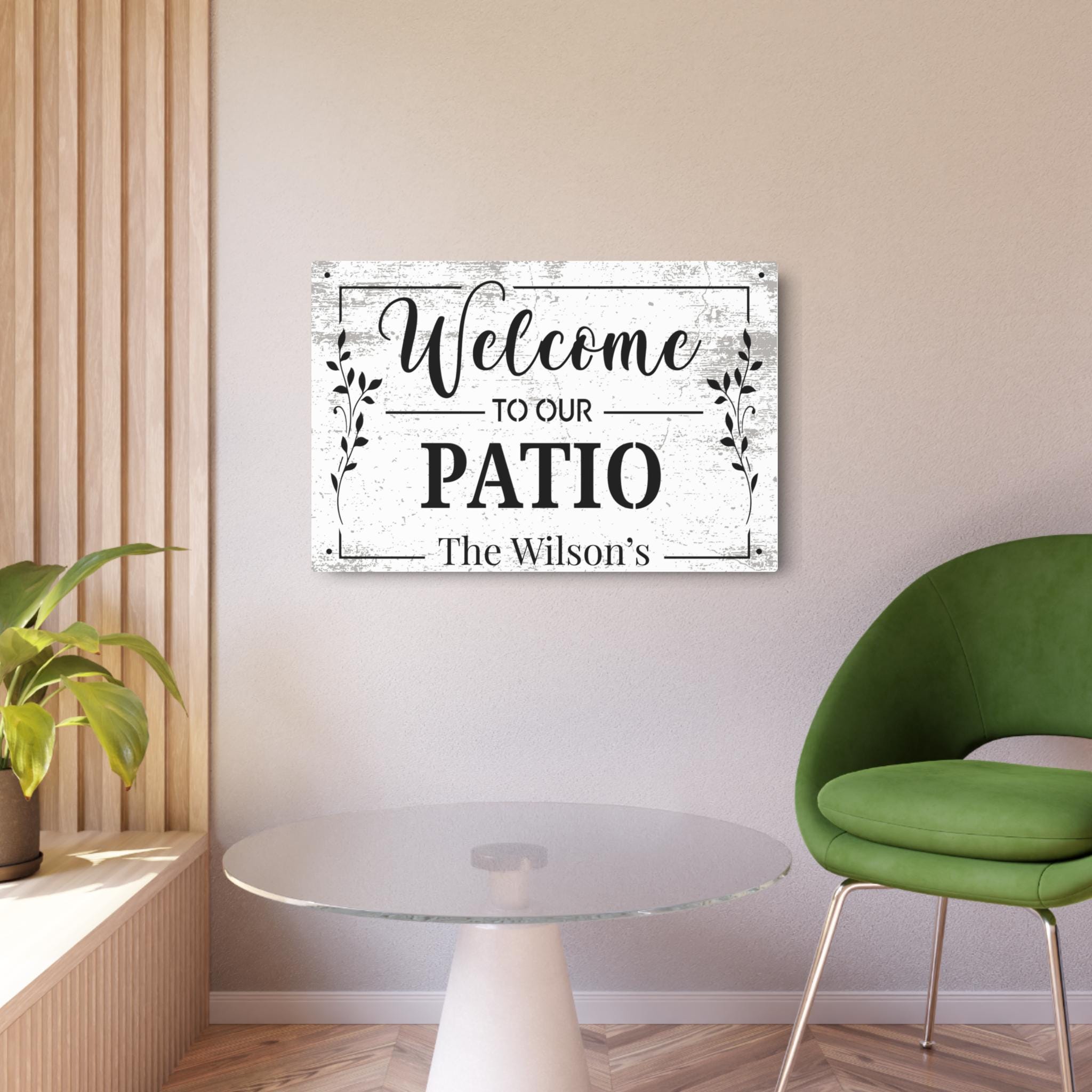 Personalized Welcome Patio Metal Sign, Rustic Farmhouse Outdoor Decor