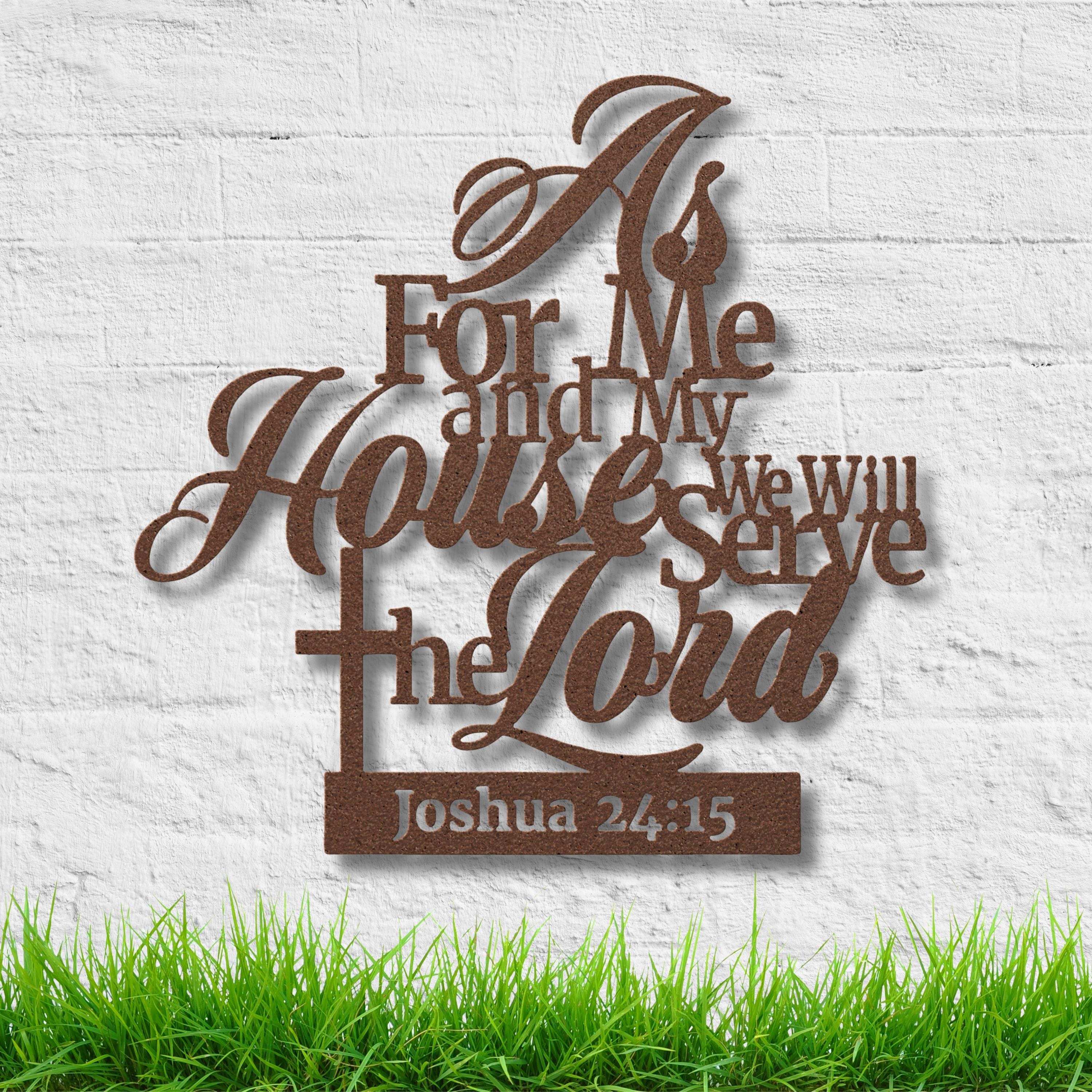 As For Me And My House Joshua 24 15 Metal Sign, Christian Scripture Wall Art