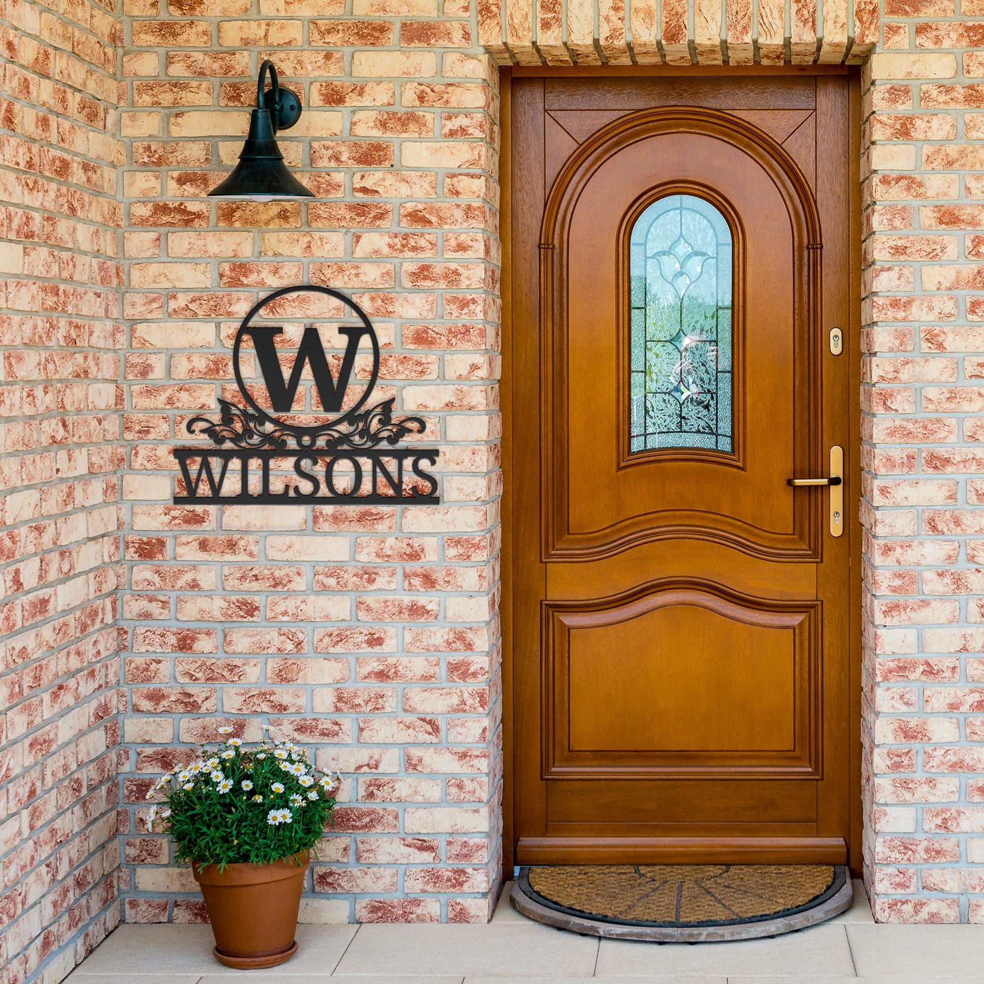 Custom Metal Sign - Personalized Name Plaque With Elegant Scrollwork Decor