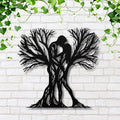Tree of Love Metal Wall Art | Couple Silhouette, Anniversary Gift
