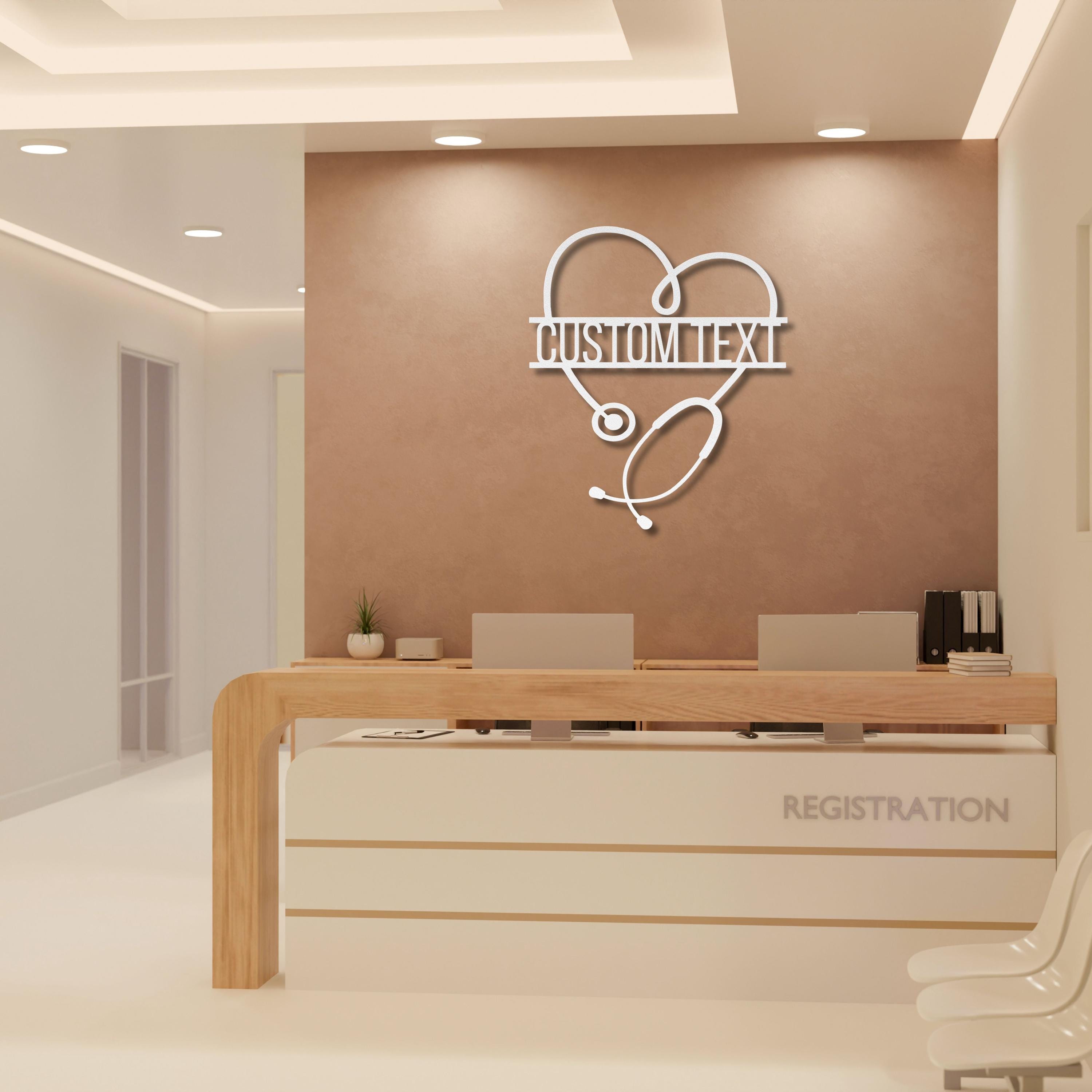 Custom Stethoscope Sign - Personalized Metal Heart Wall Art | Doctor Nurse Gift