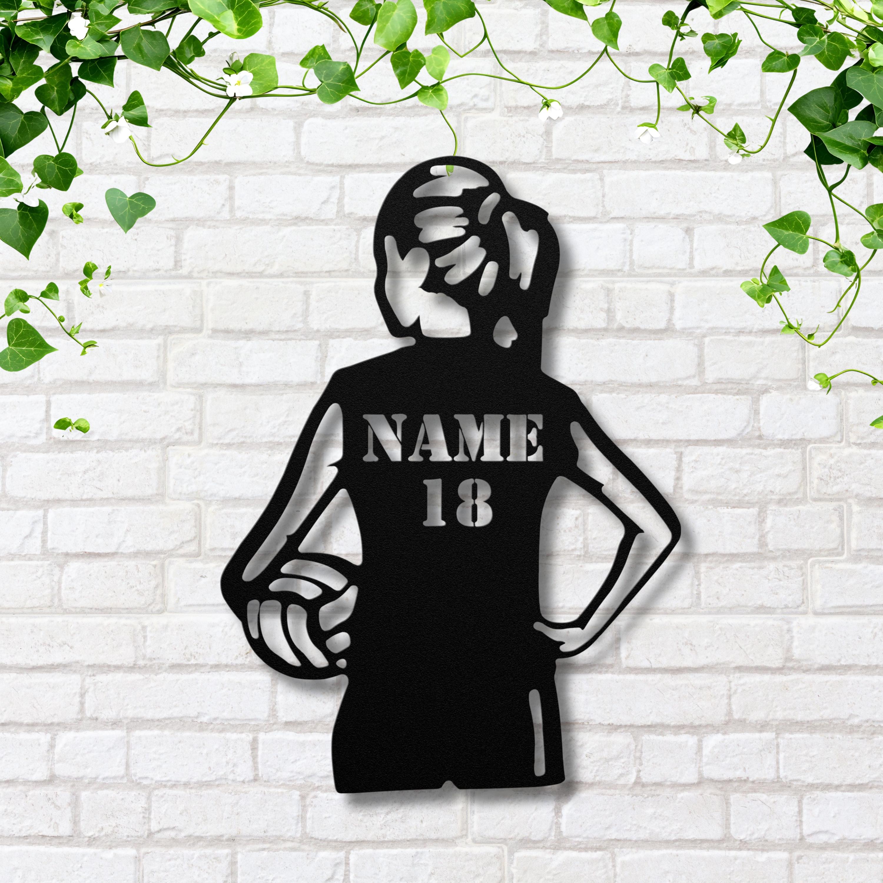 Personalized Volleyball Sign - Custom Metal Die-Cut Art | Team Gift, Female Athlete Decor