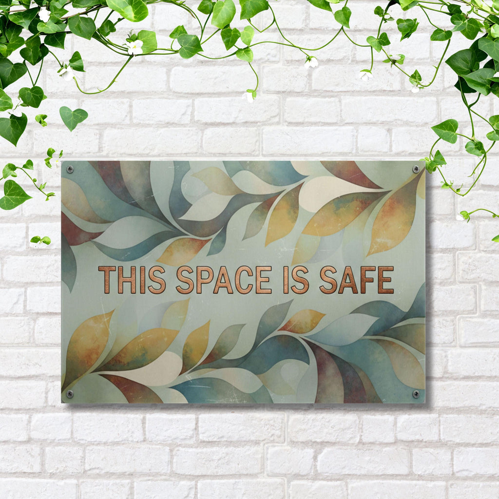 This Space is Safe Metal Sign, Calming Wall Art, Therapist Office Decor, Yoga Art
