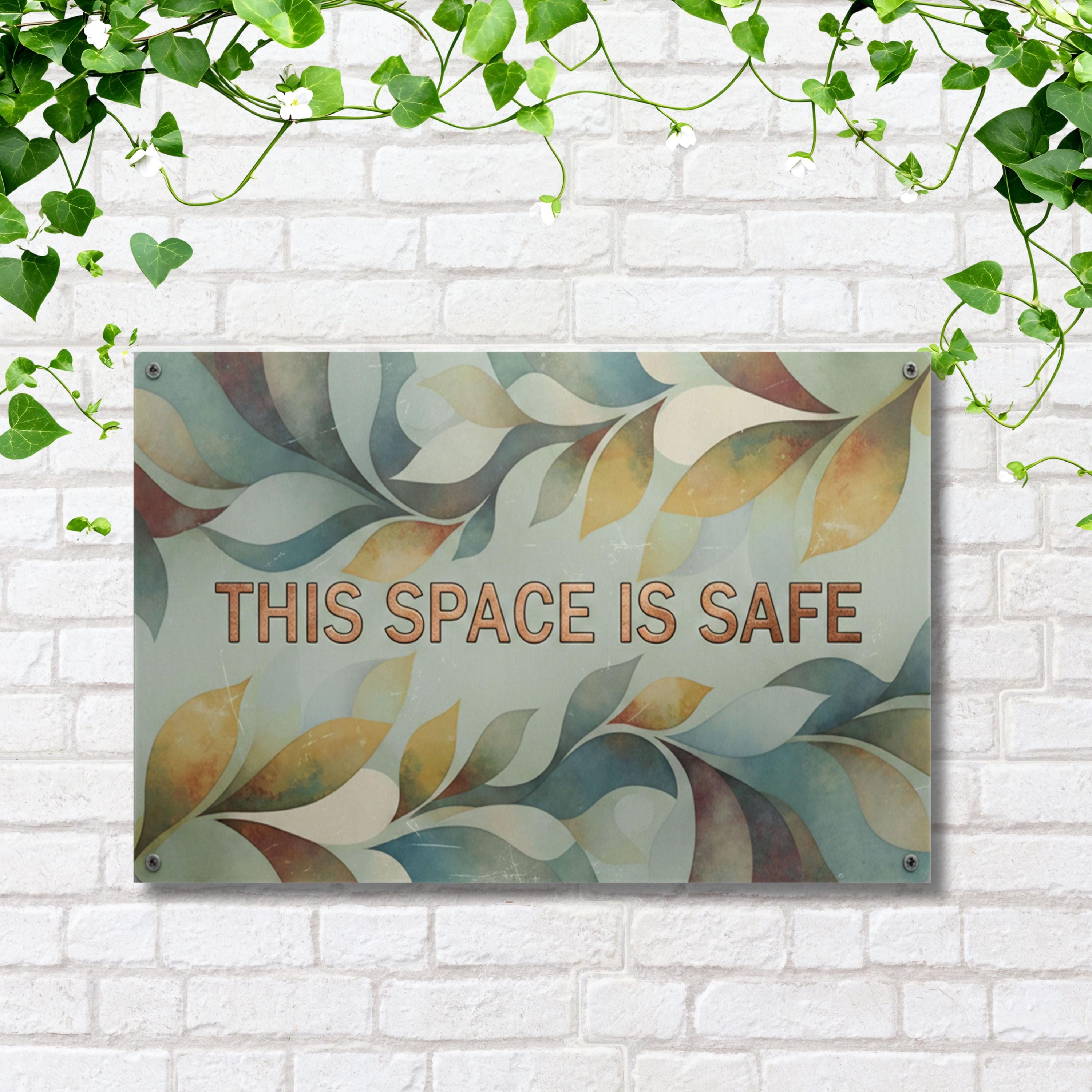 This Space is Safe Metal Sign, Calming Wall Art, Therapist Office Decor, Yoga Art