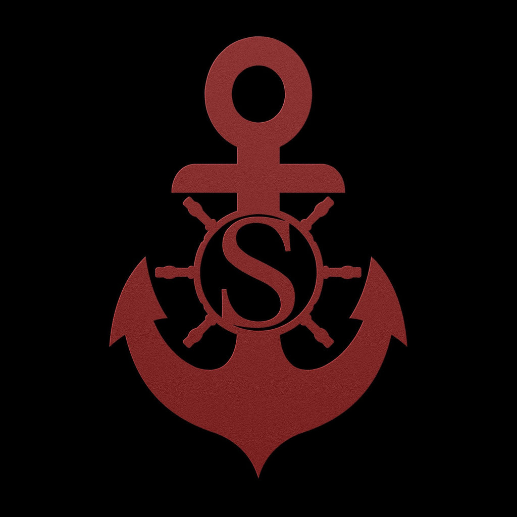 Personalized Metal Anchor Sign, Coastal Outdoor Decor
