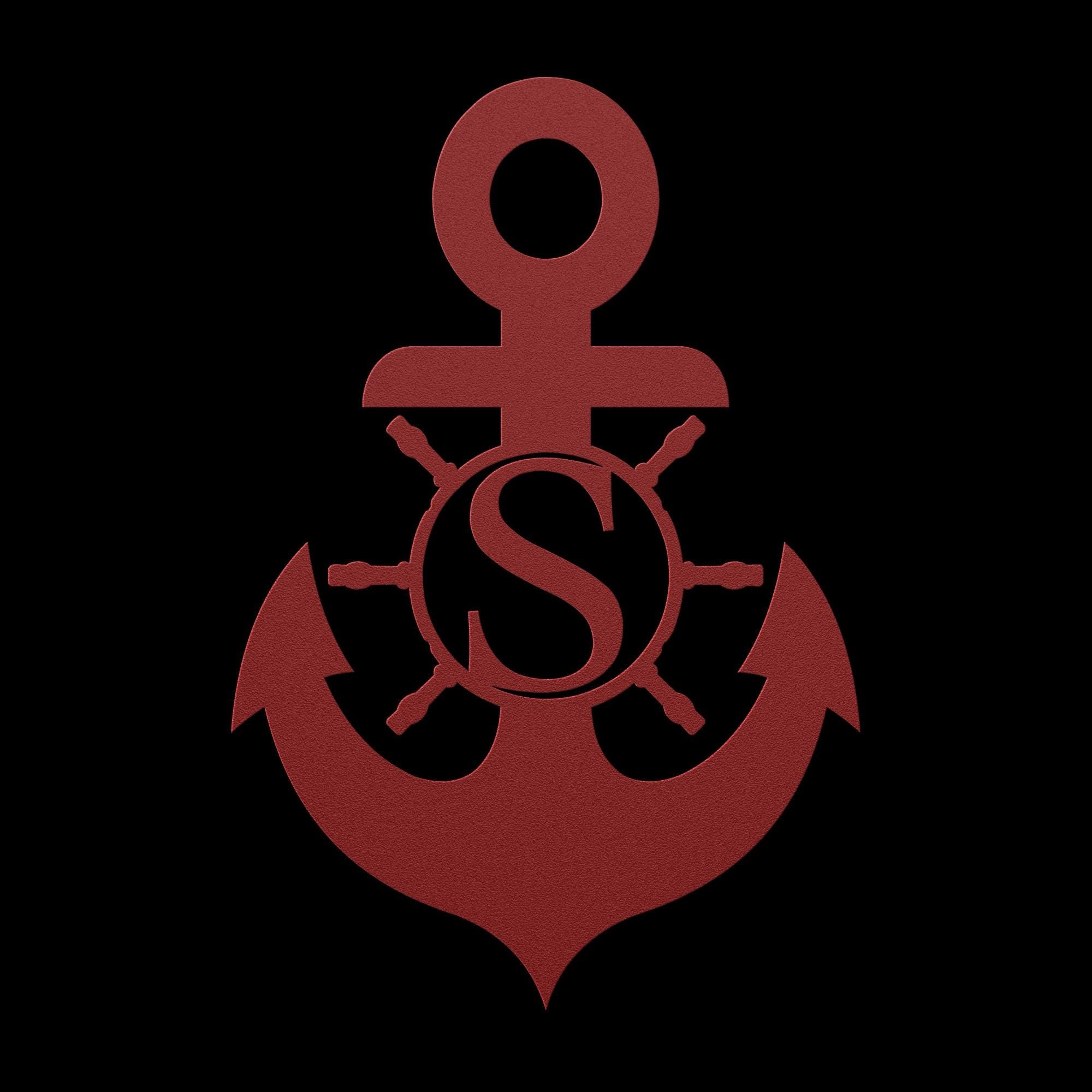 Personalized Metal Anchor Sign, Coastal Outdoor Decor