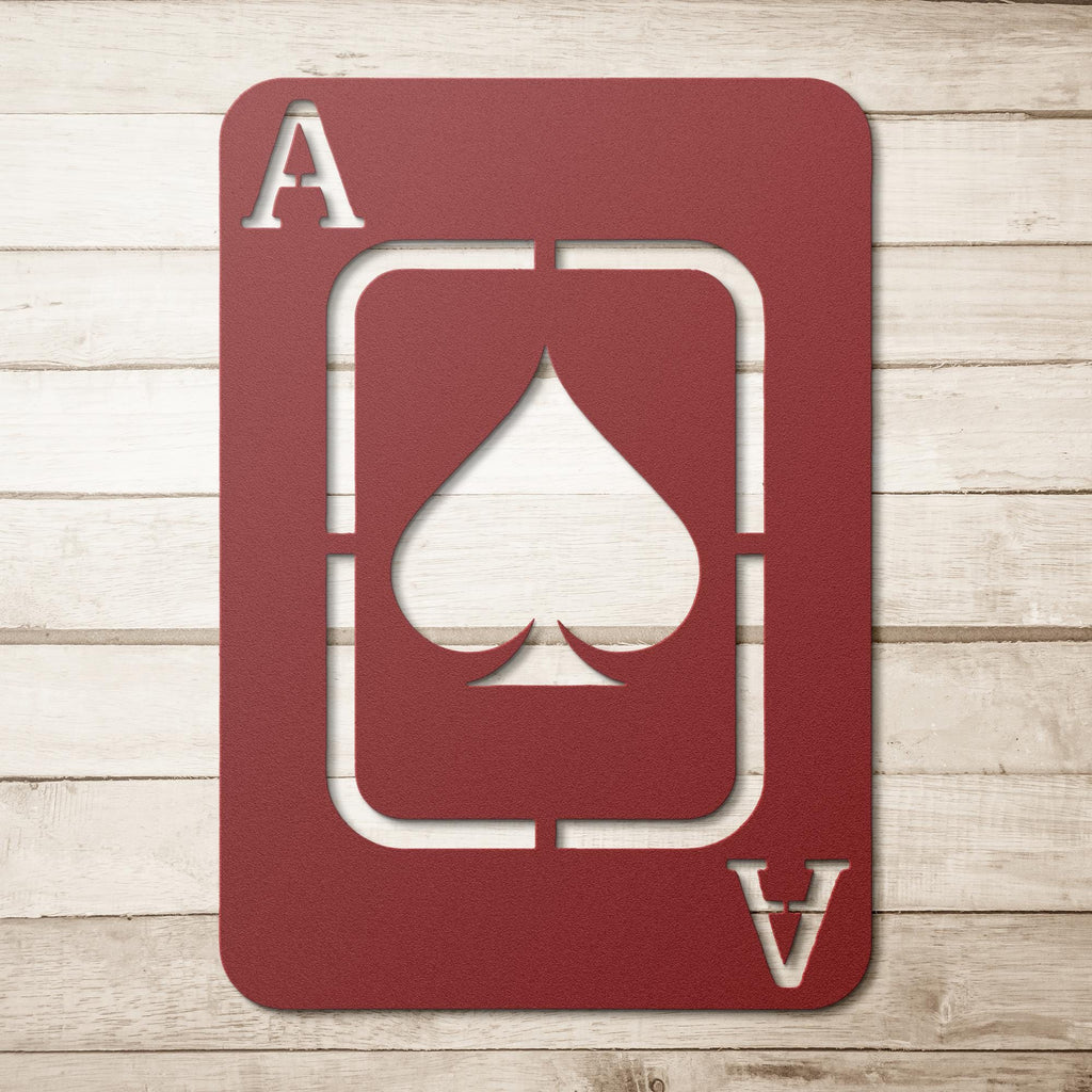 Ace of Spades Metal Wall Art | Playing Card Silhouette | Poker Room Decor | Black & White Casino Sign | Card Game Gift