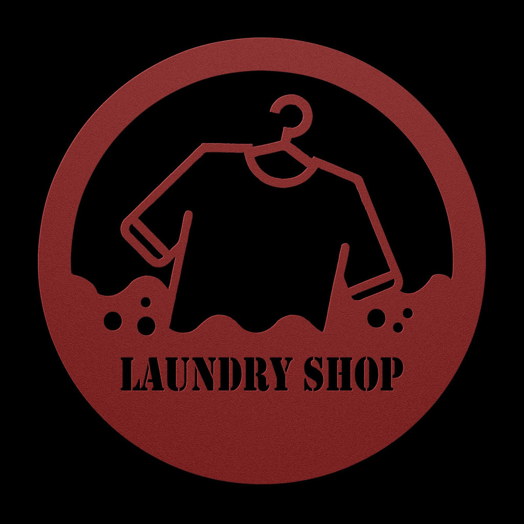 Custom Metal Laundry Business Logo Sign: Personalized Commercial Decor