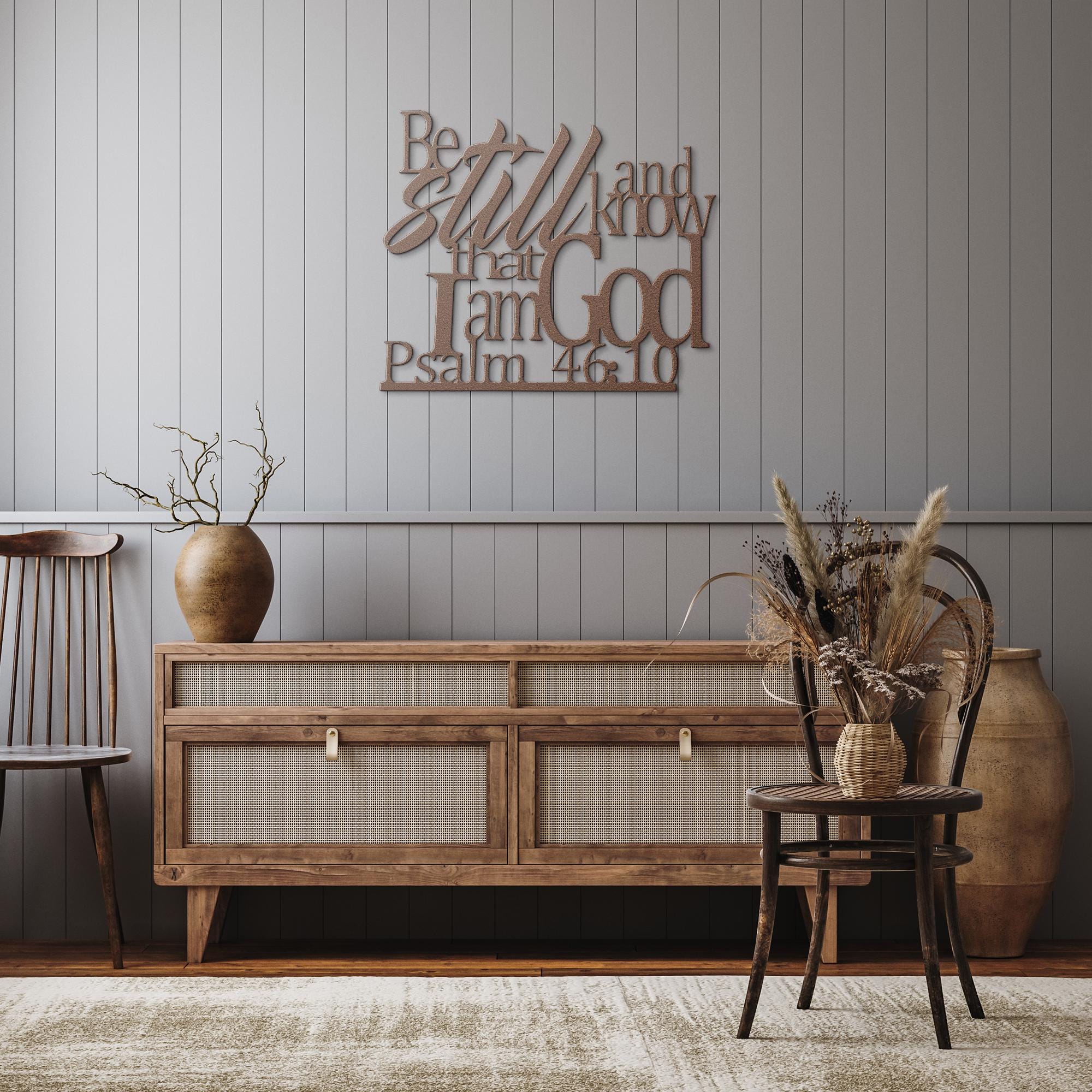 Psalm 46 Metal Sign – Custom Christian Wall Art | 18 Gauge Steel Scripture Decor