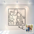 Custom Family Portrait Metal Line Art, Minimalist Outline Wall Decor