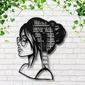 Book Lover Metal Wall Art | Woman Silhouette, Library Decor