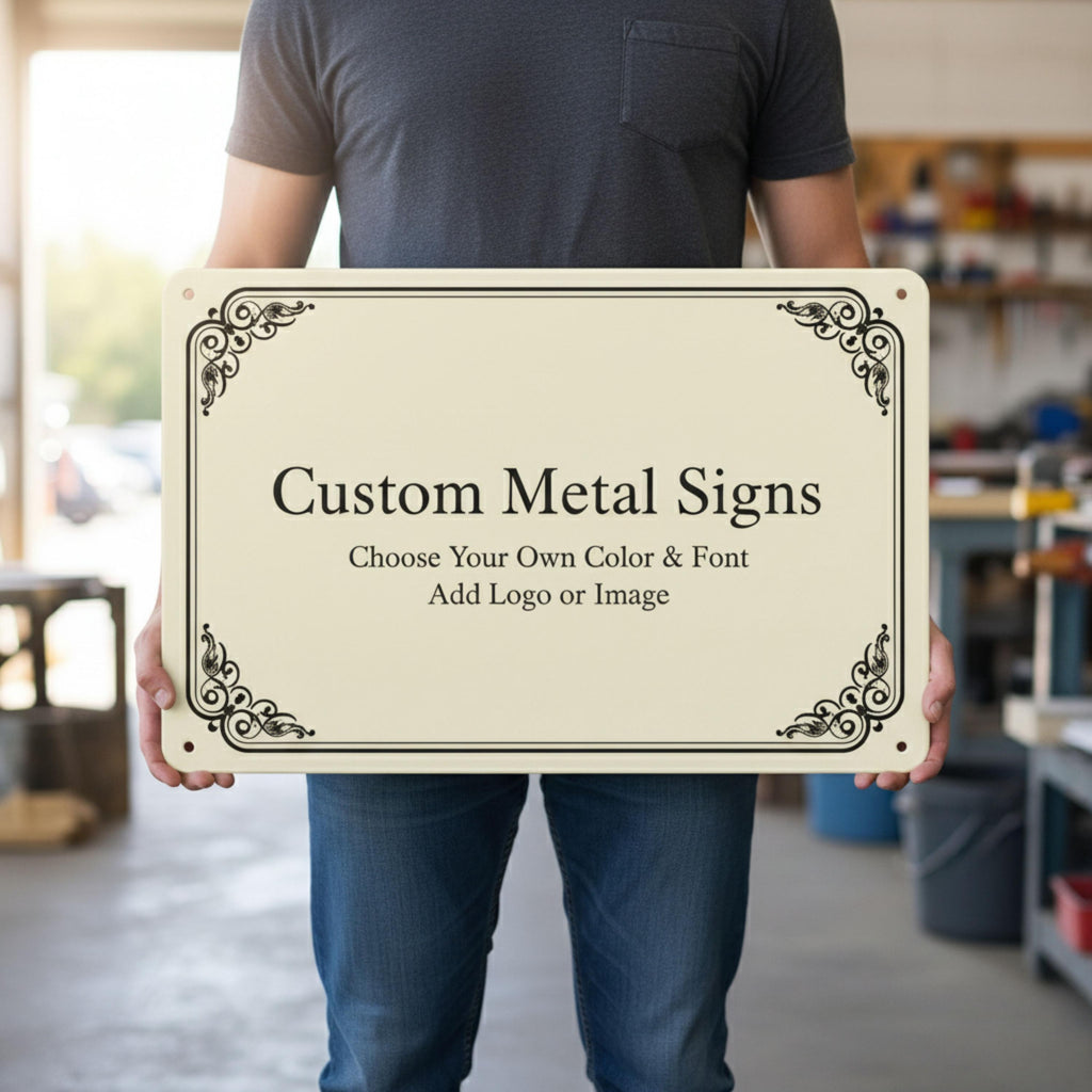 Custom Metal Signs - Personalized Wall Art - Choose Your Color & Font - Logo or Image Upload