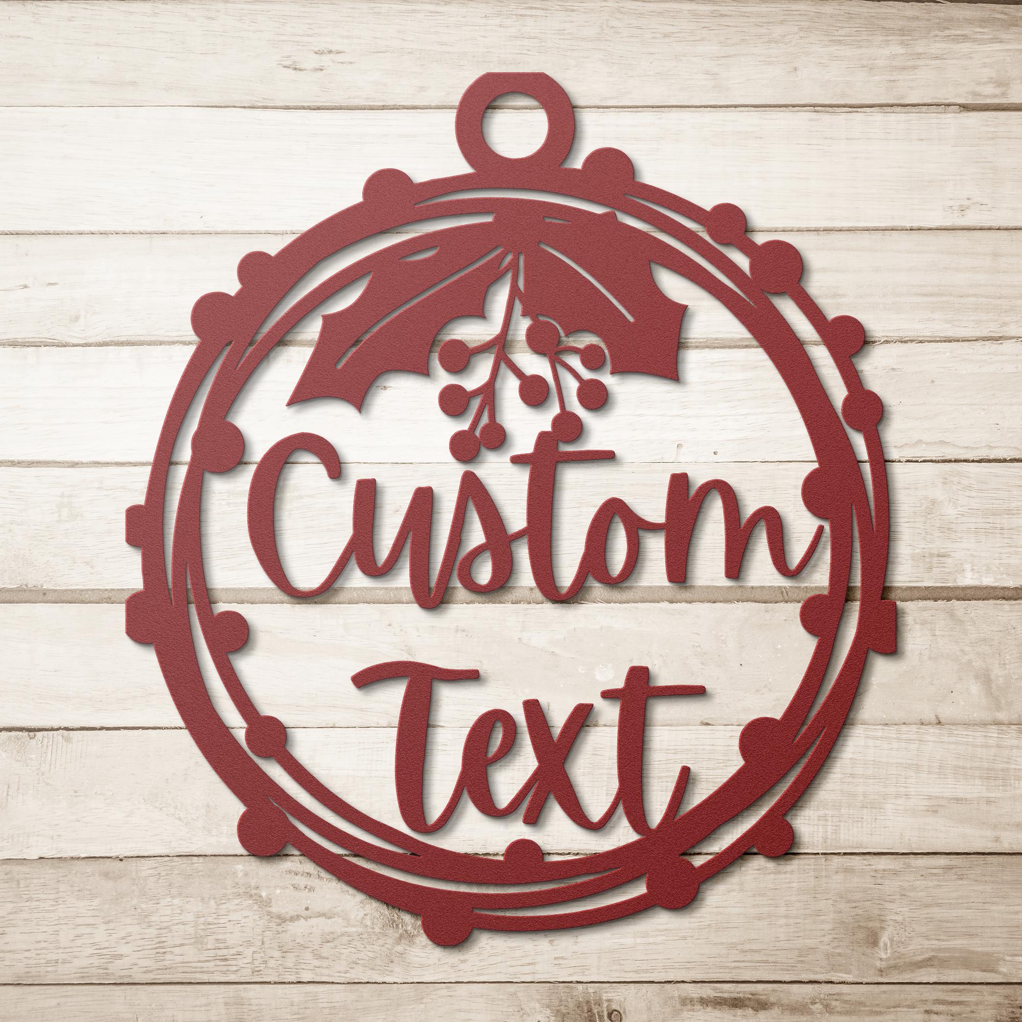 Custom Metal Sign - Personalized Wreath Art | Christmas Metal Decor | Family Holiday Gift