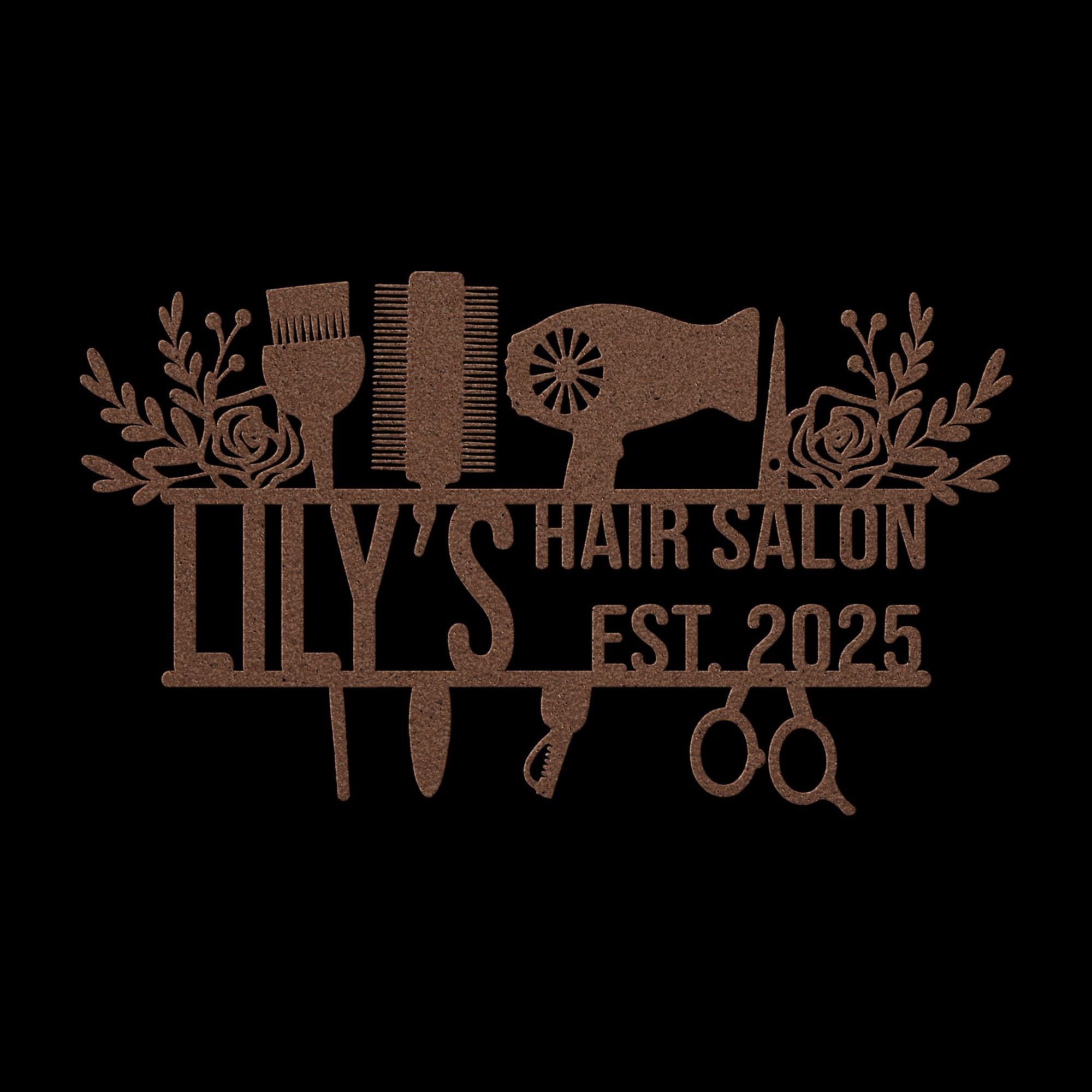 Custom Salon Metal Sign, Personalized Shop Name Decor