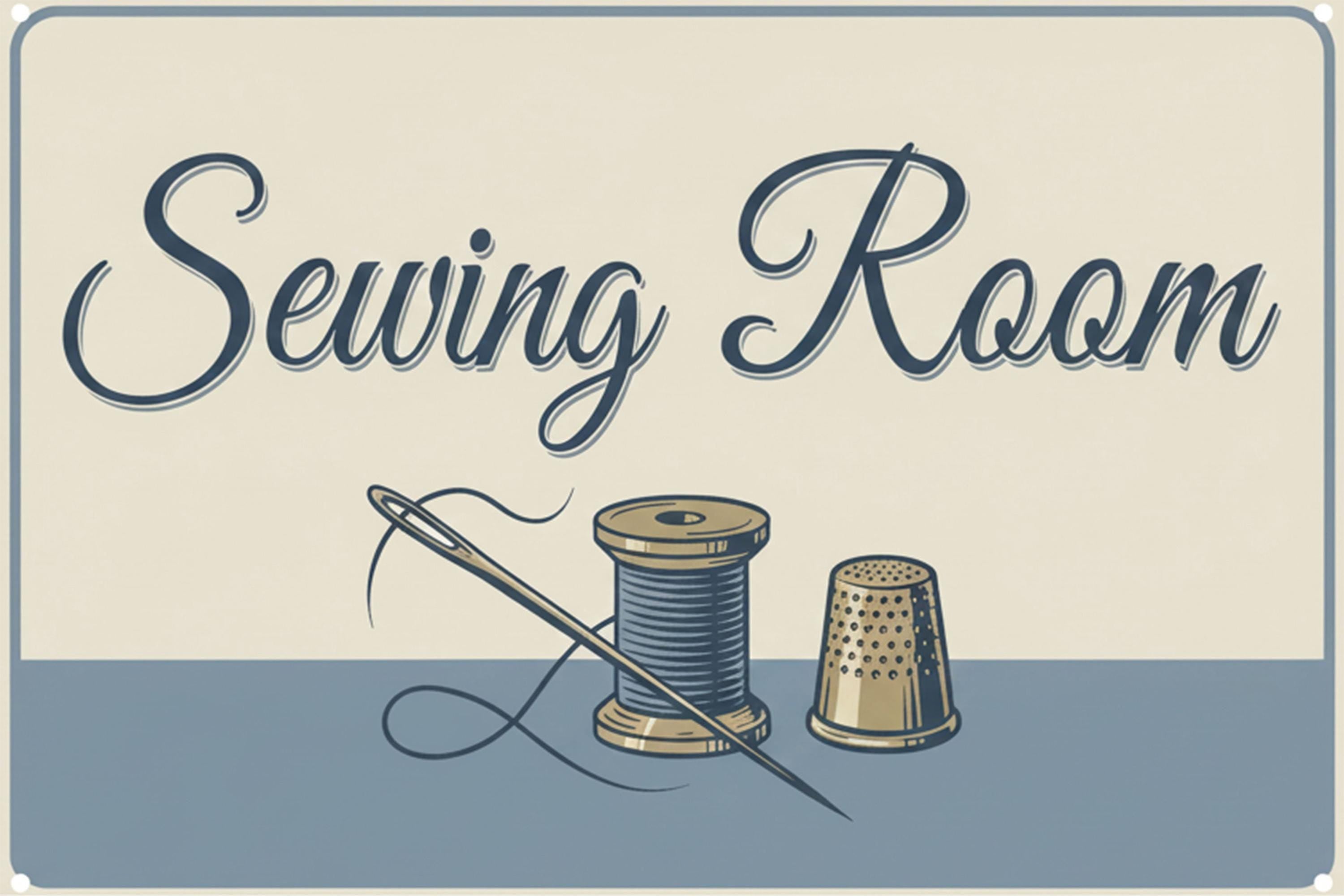 Sewing Room Metal Sign, Vintage Craft Room Decor, Seamstress Gift, Tailor Wall Art