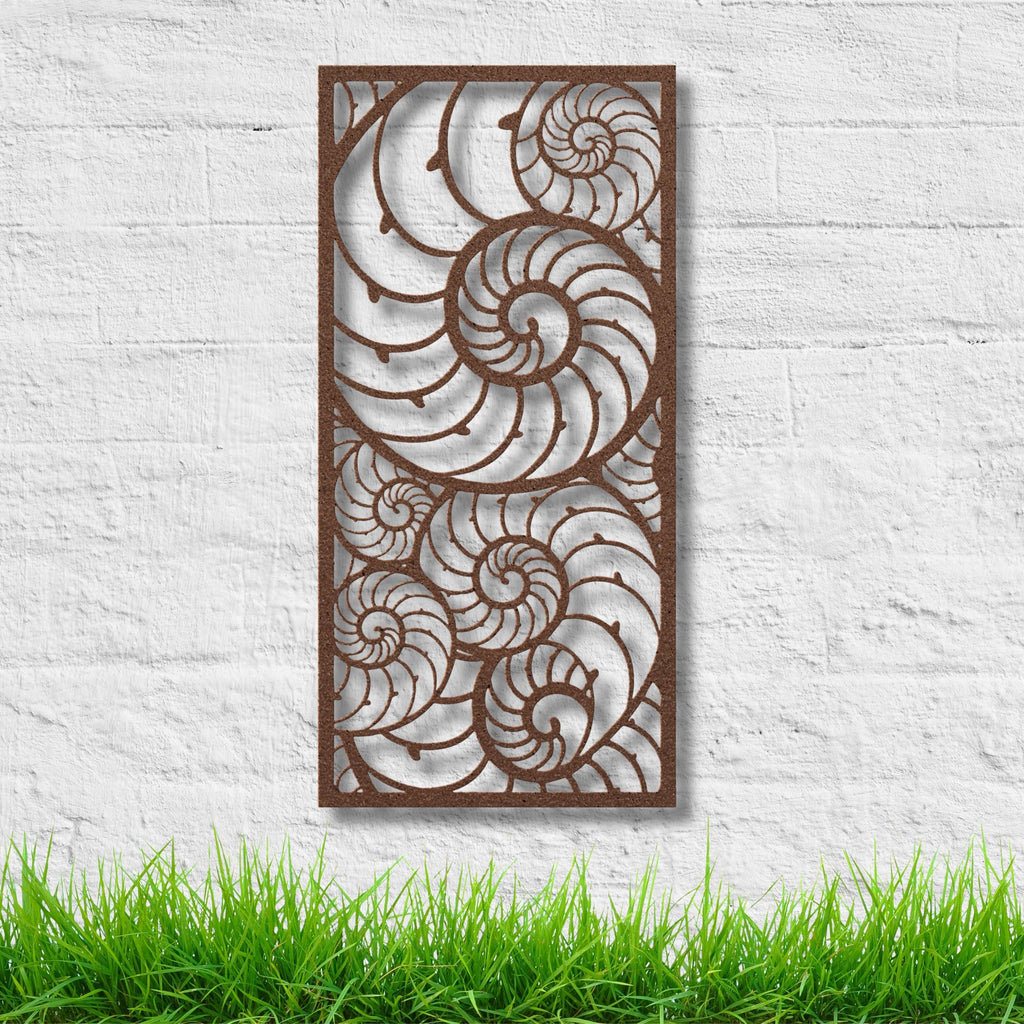Nautilus Metal Wall Art, Abstract Spiral Shell Decor, Ocean Nature Sign, Coastal Decor