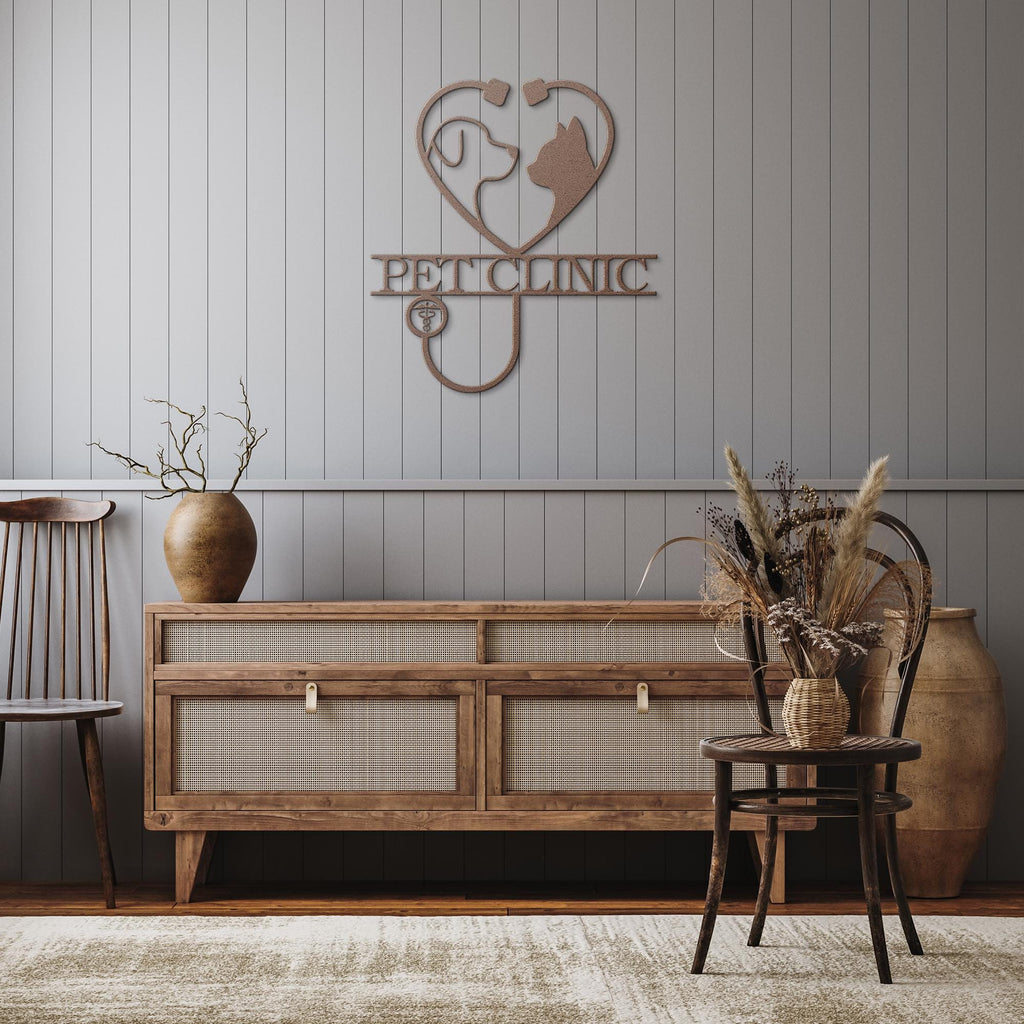 Personalized Pet Clinic Metal Sign, Veterinarian Office Decor