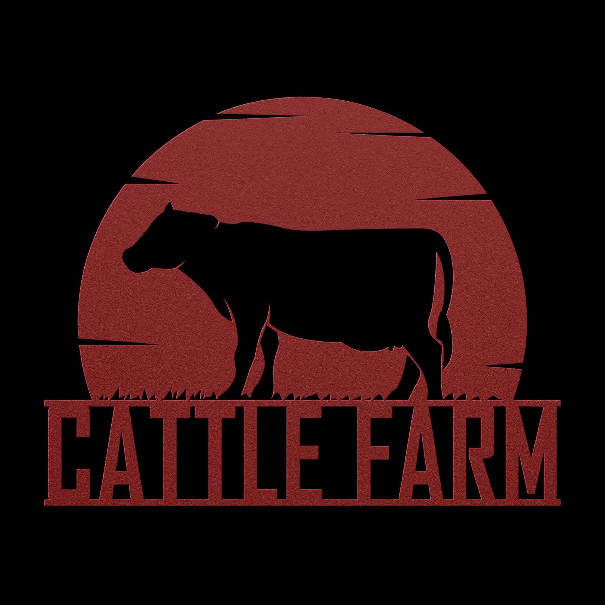 Custom Cattle Metal Farm Sign: Personalized Farmhouse Decor