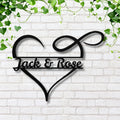 Personalized Metal Sign – Custom Couple Name Infinity Heart Die Cut Wall Art