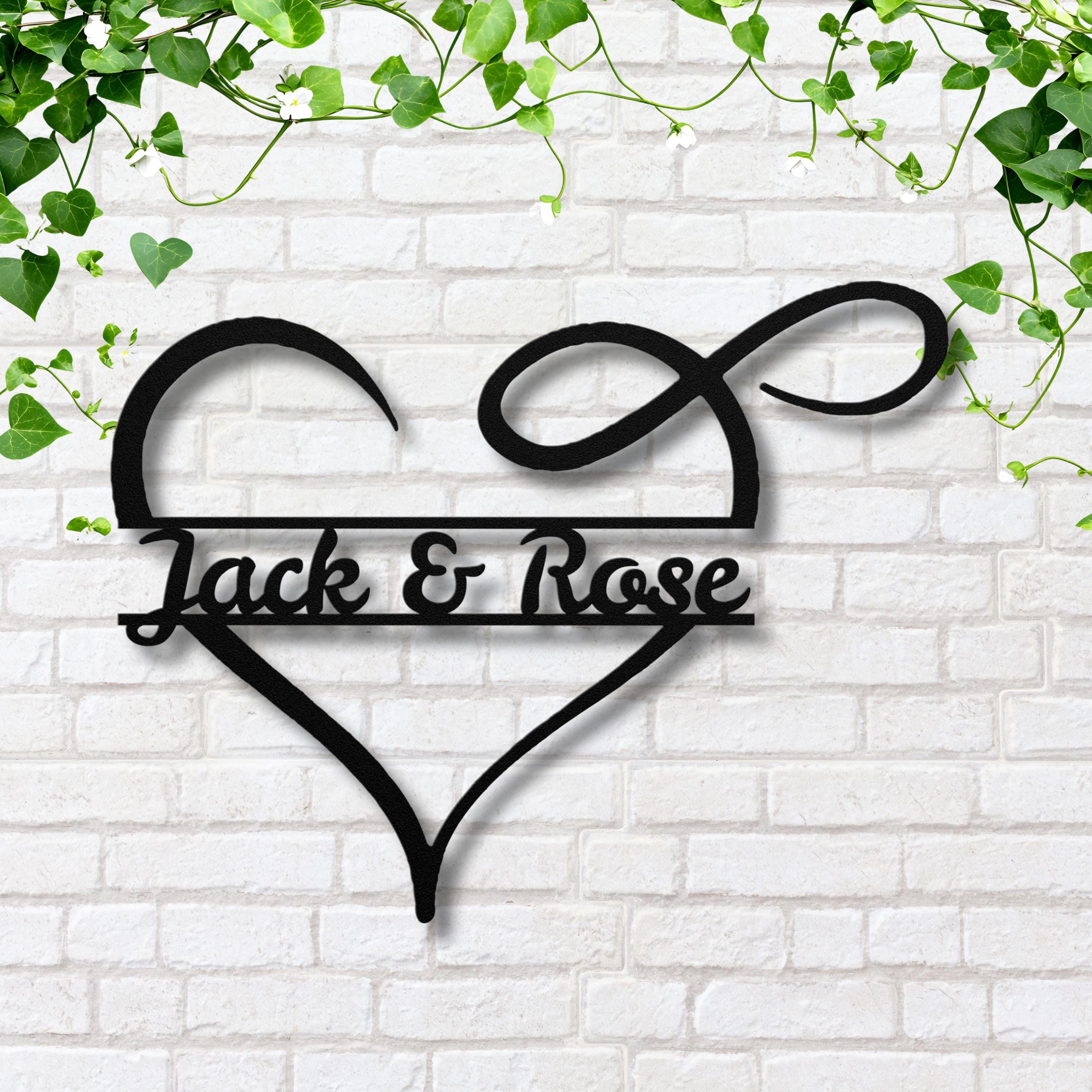 Personalized Metal Sign – Custom Couple Name Infinity Heart Die Cut Wall Art
