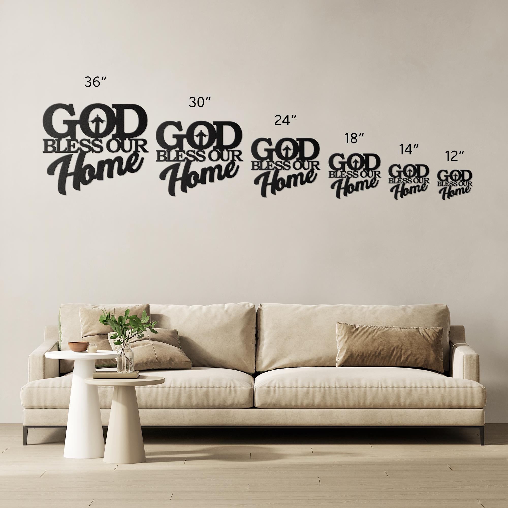 God Bless Our Home Sign - Christian Metal Sign | Faith Based Gift | Housewarming Idea