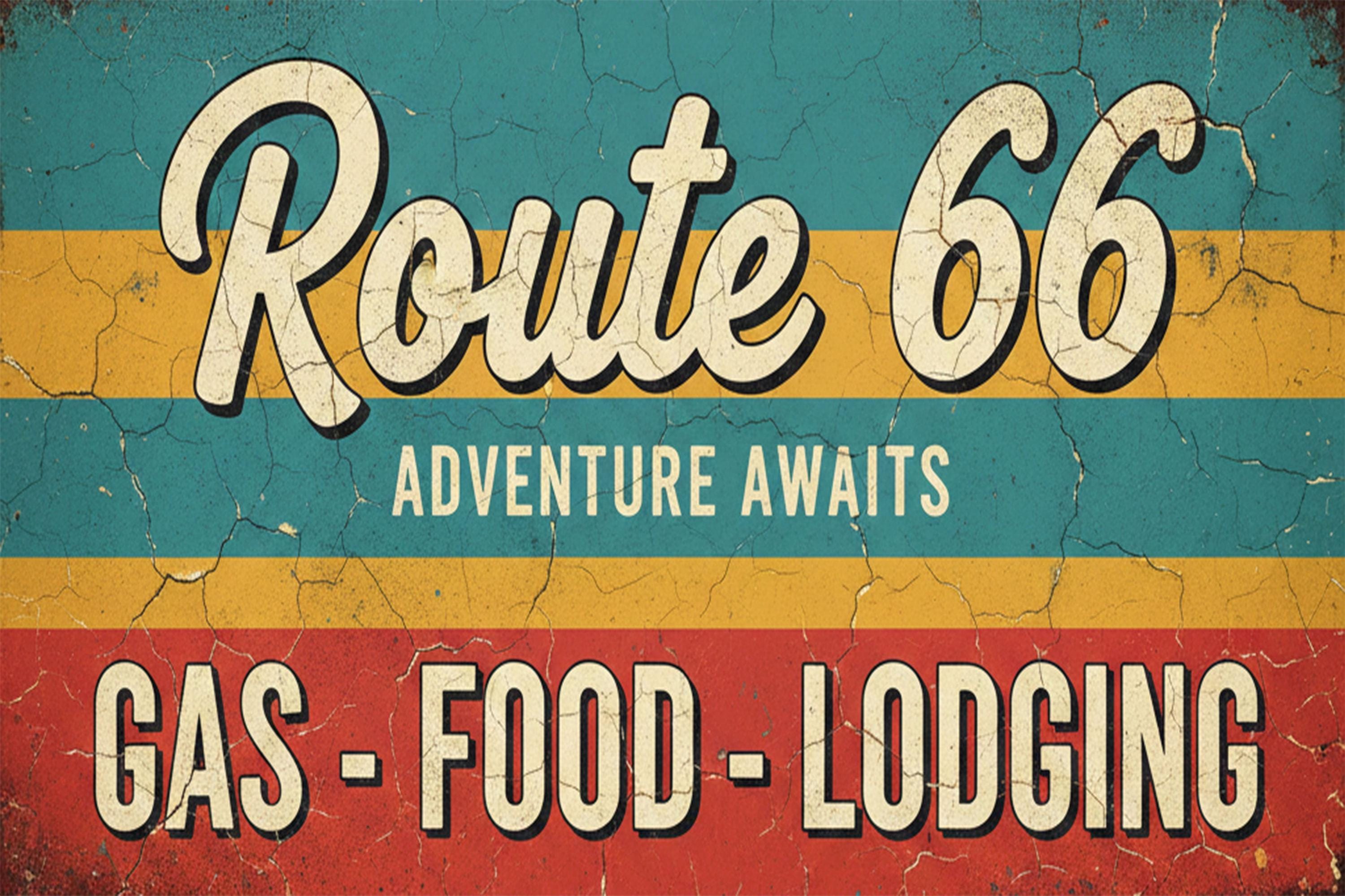 Route 66 Metal Sign – Vintage Road Trip Decor