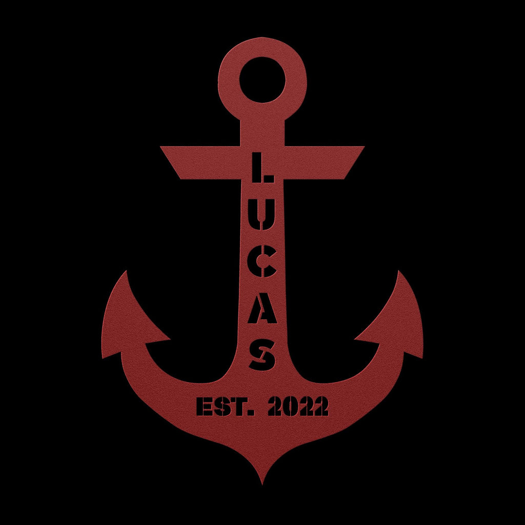 Custom Metal Anchor Sign: Nautical Coastal Decor