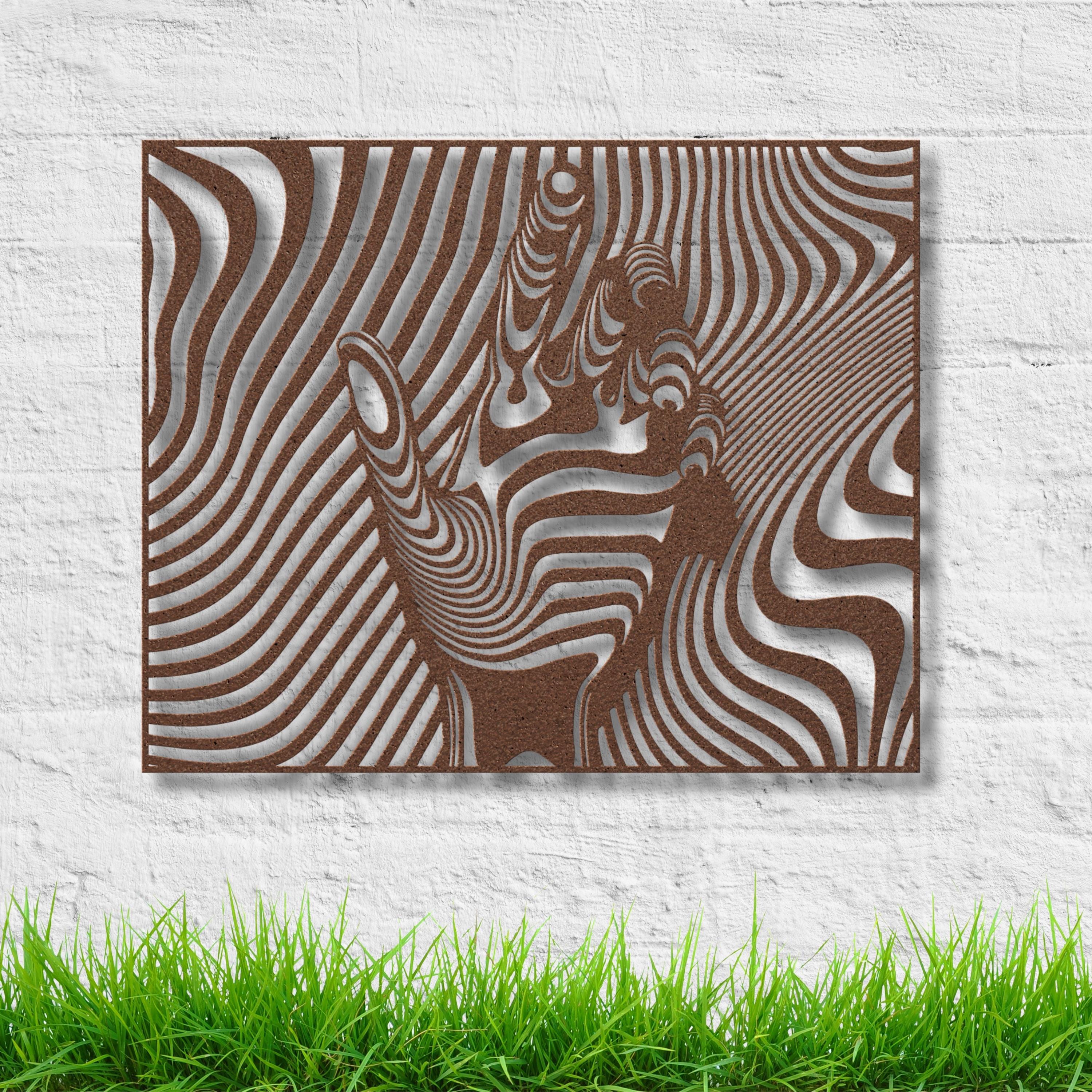 Optical Illusion Wall Art - Modern Black White Metal Wall Art Hand Shaped Design