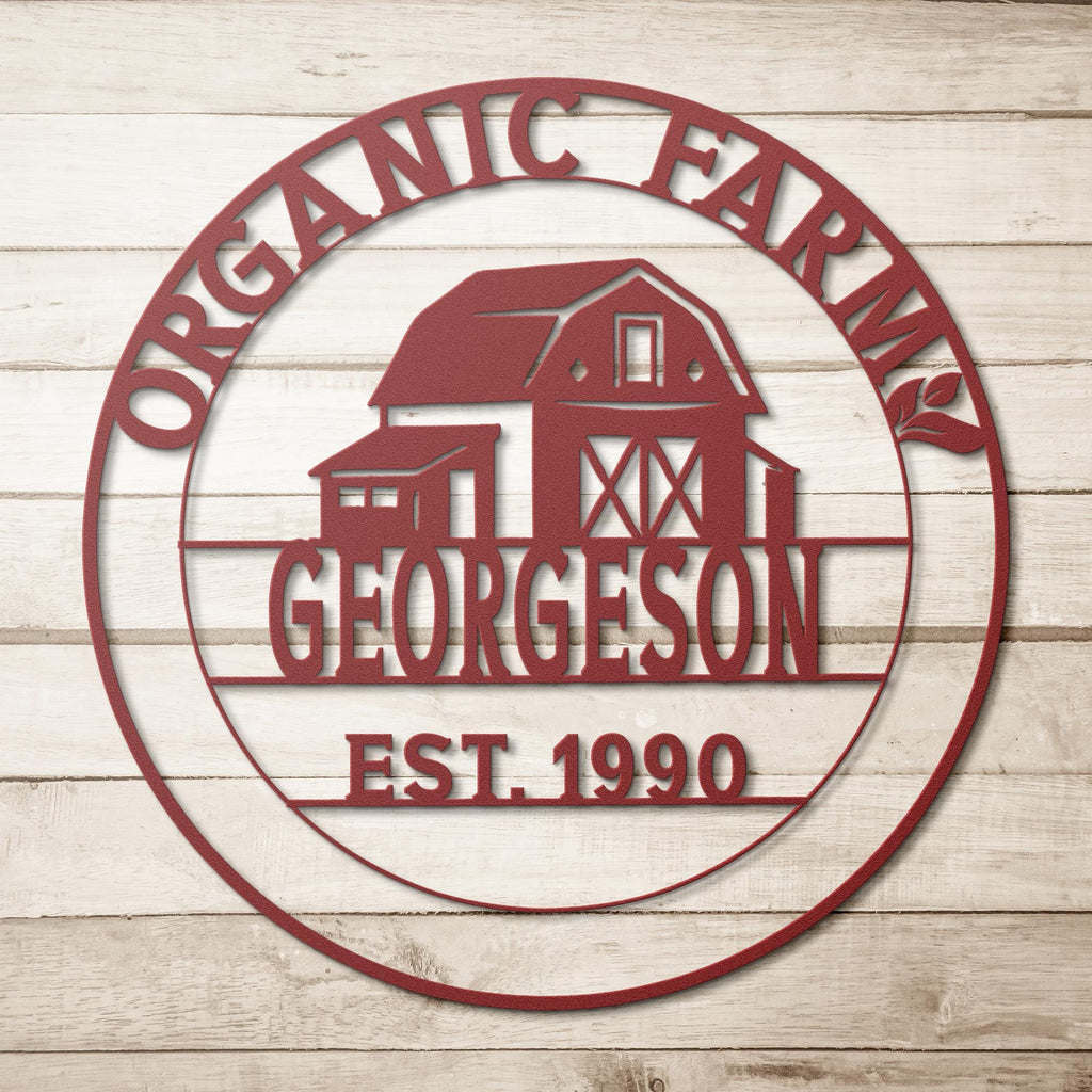 Personalized Farmhouse Metal Sign: Barn House Wall Art