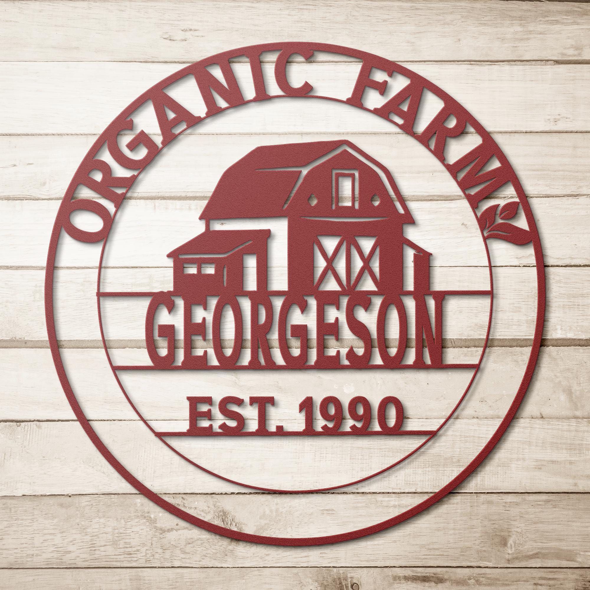 Personalized Farmhouse Metal Sign: Barn House Wall Art