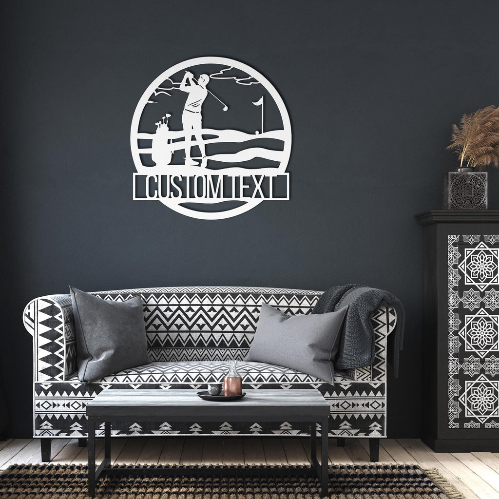 Custom Golfer Metal Sign, Golf Course Wall Decor, Personalized Gift