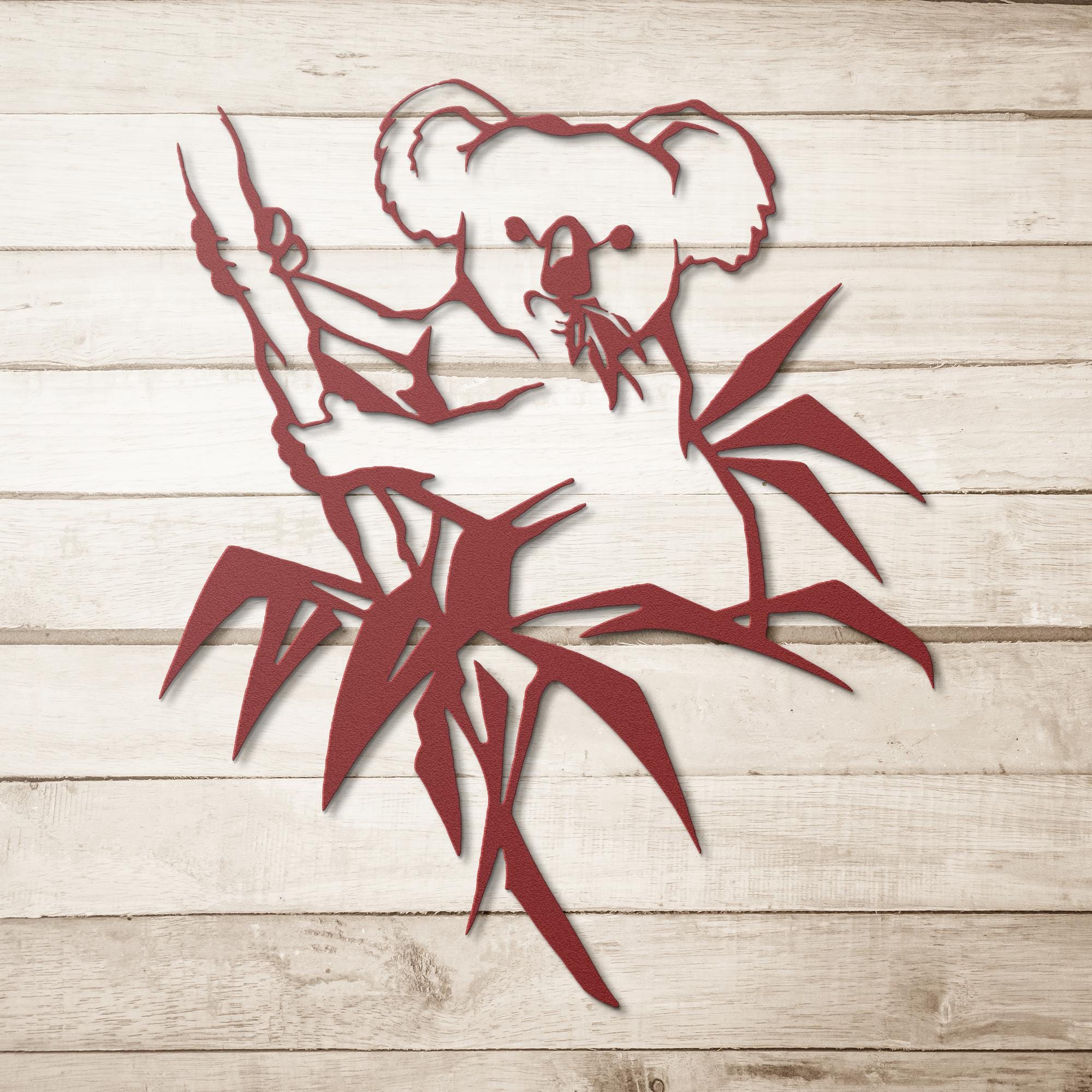 Koala Metal Wall Art, Australian Animal on Bamboo, Nursery Decor