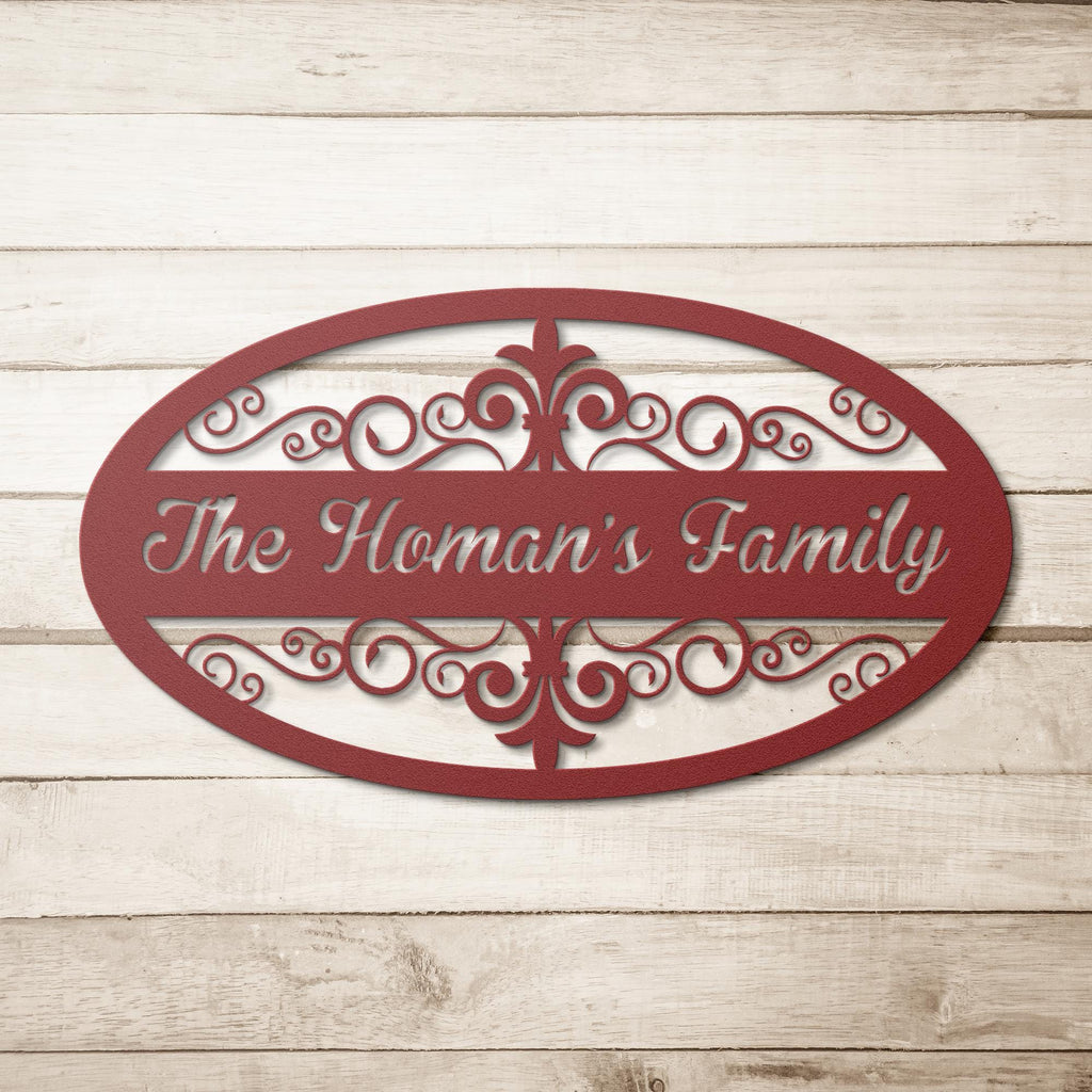 Custom Family Name Metal Sign: Housewarming Gift