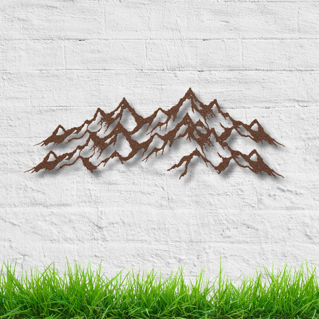 Mountain Range Metal Art – Custom Metal Sign | Rustic Cabin Wall Decor