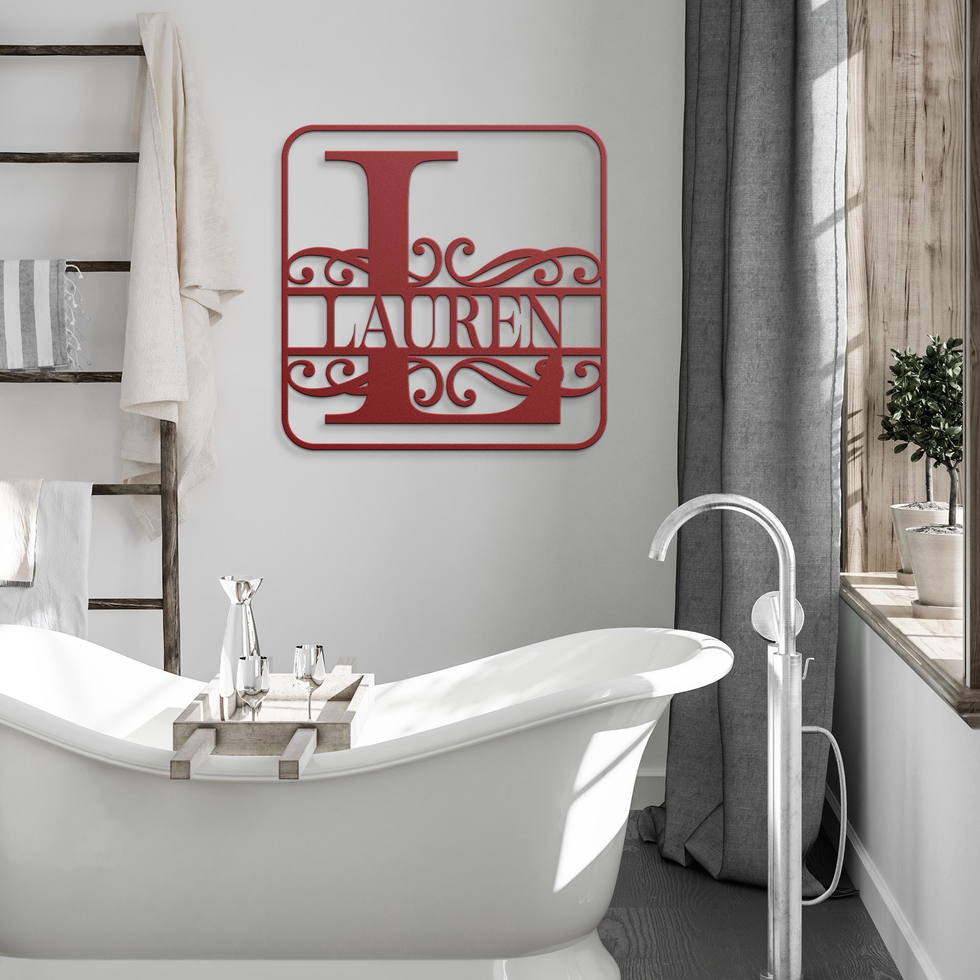 Custom Metal Last Name Sign - Redval Font Family Name Wall Decor