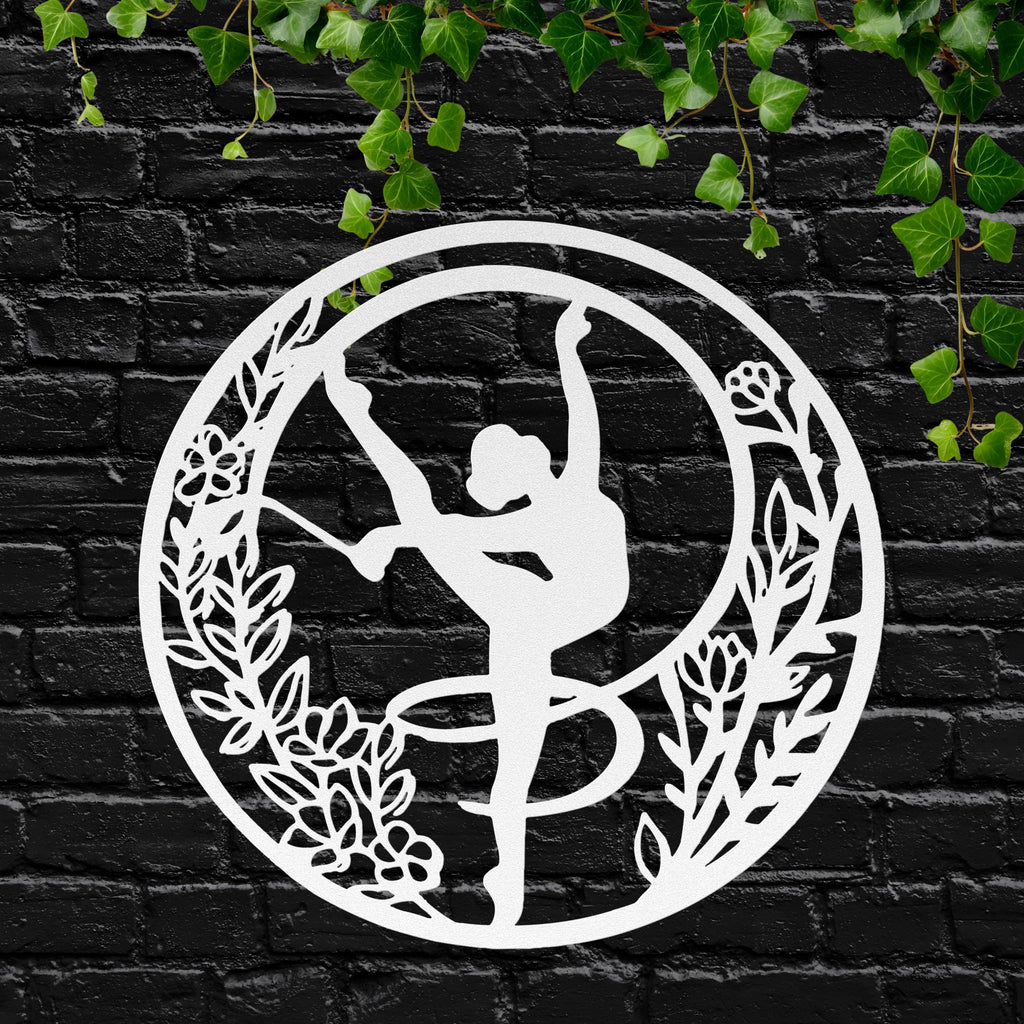 Rhythmic Gymnastics Wall Art - Dancer Silhouette Sign | Custom Metal Decoration
