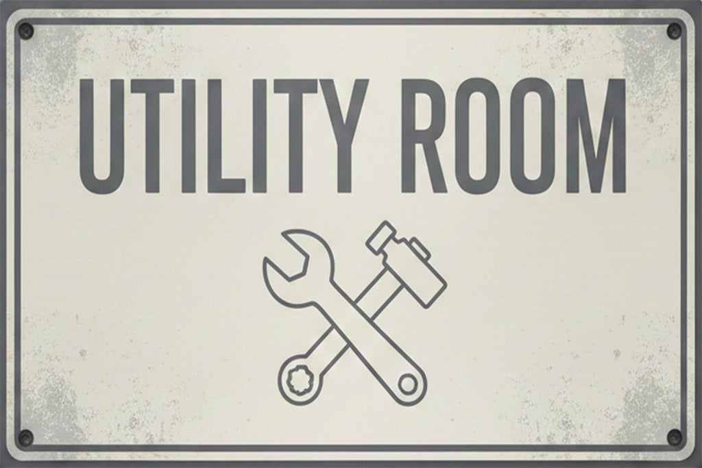 Utility Room Metal Sign, Garage Workshop Decor, Tool Room Wall Art, Maintenance Area Sign