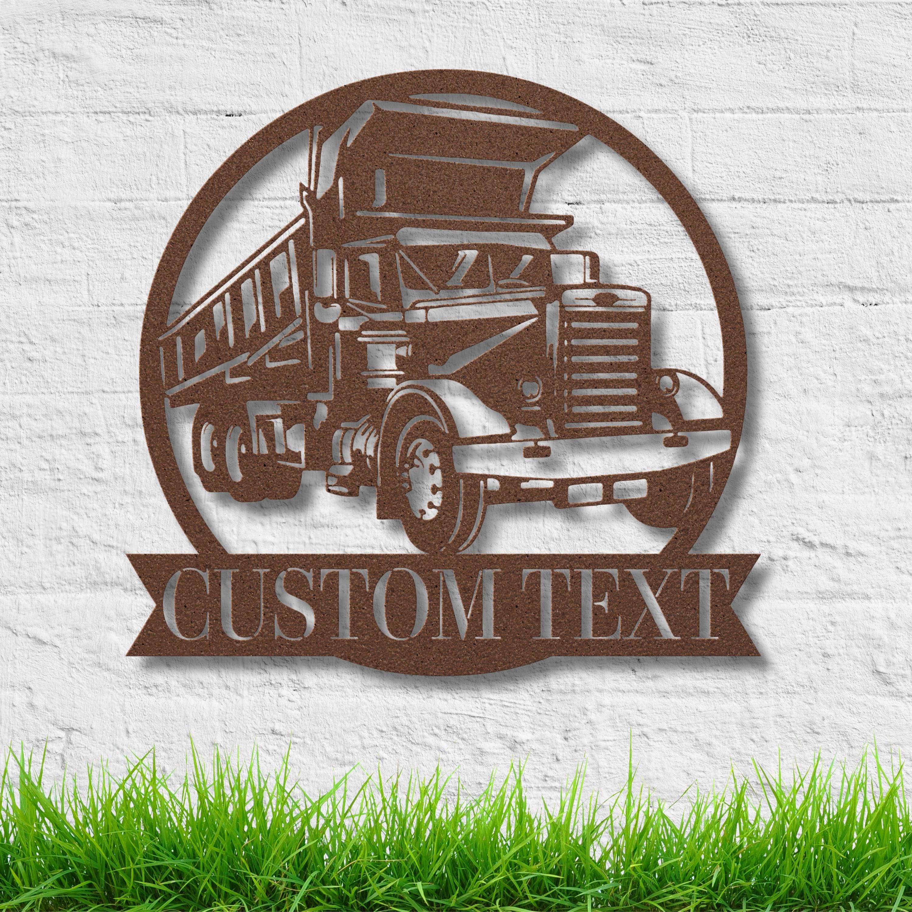 Personalized Dump Truck Sign - Custom Metal Sign | Business Name Wall Art